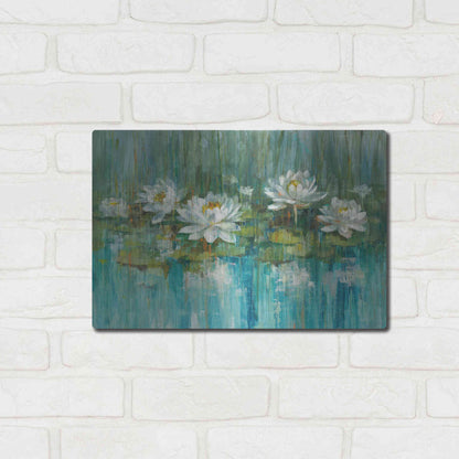 Luxe Metal Art 'Water Lily Pond' by Danhui Nai, Metal Wall Art,16x12