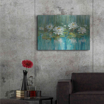 Luxe Metal Art 'Water Lily Pond' by Danhui Nai, Metal Wall Art,36x24