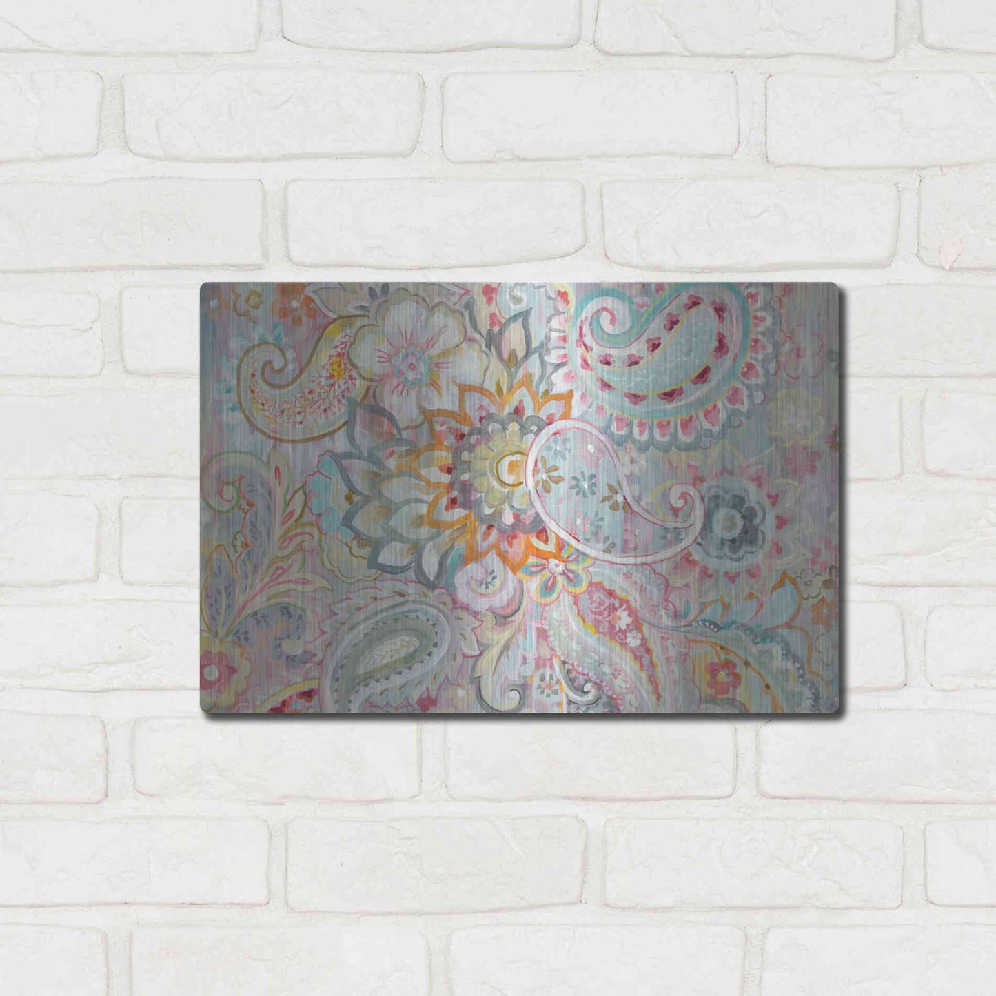 Luxe Metal Art 'Boho Japonais' by Danhui Nai, Metal Wall Art,16x12