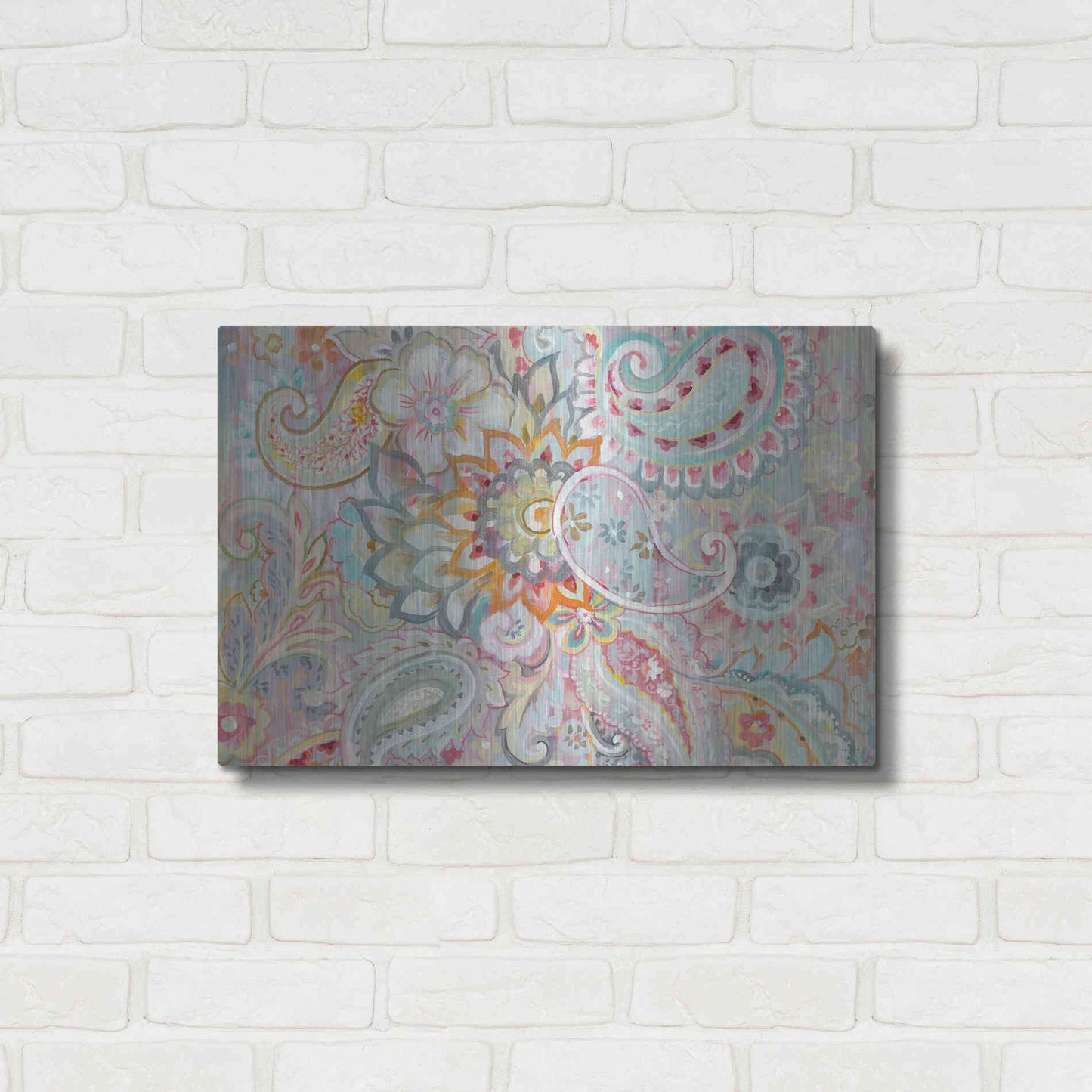 Luxe Metal Art 'Boho Japonais' by Danhui Nai, Metal Wall Art,24x16