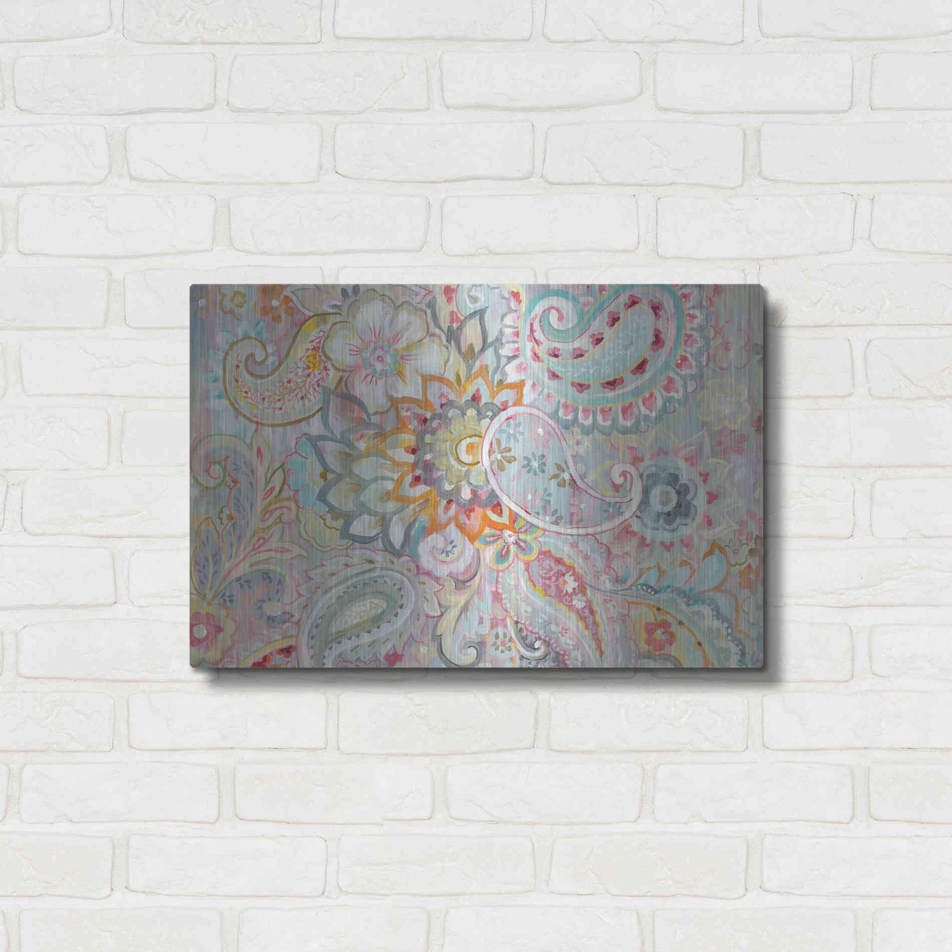 Luxe Metal Art 'Boho Japonais' by Danhui Nai, Metal Wall Art,24x16