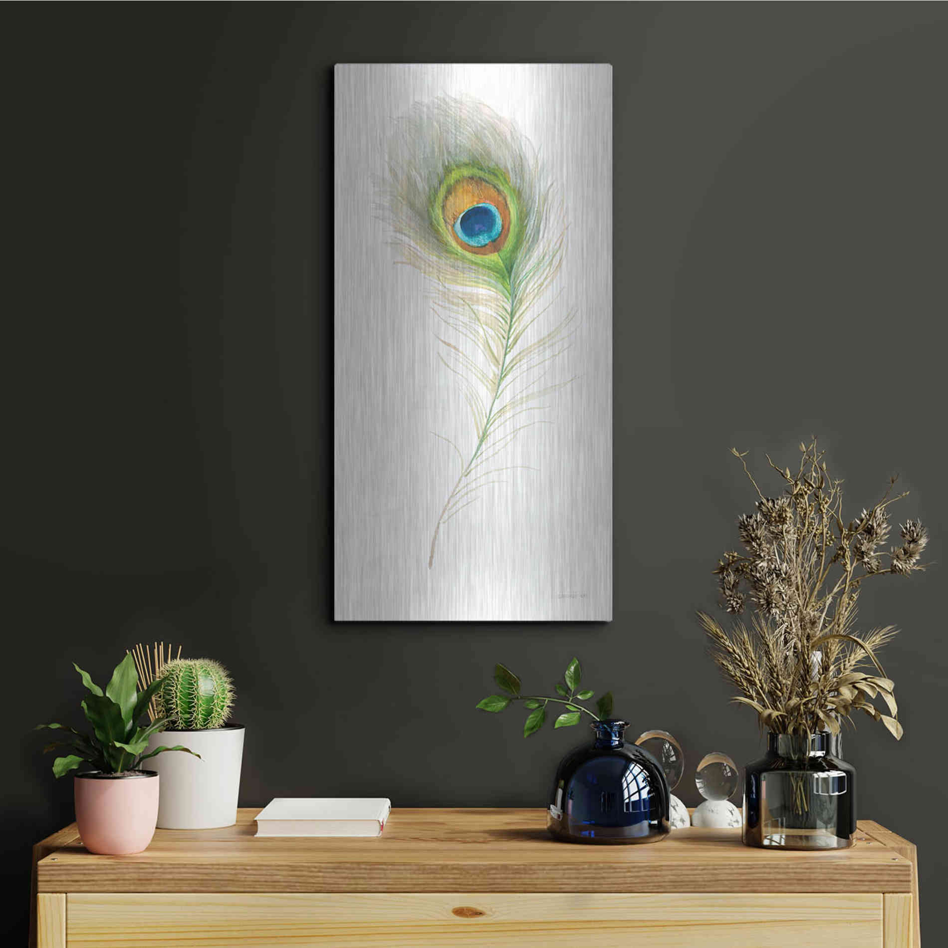 Luxe Metal Art 'Jaipur X' by Danhui Nai, Metal Wall Art,12x24