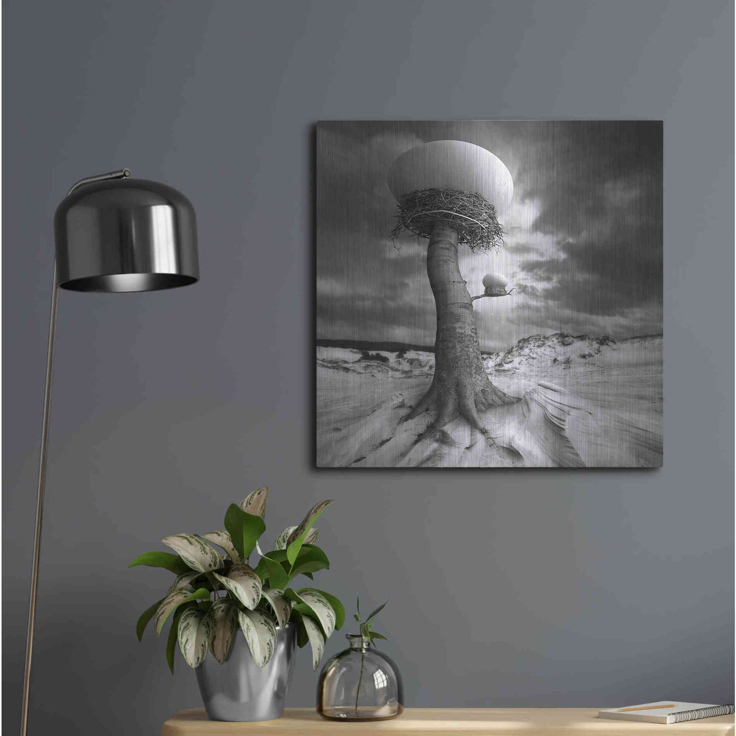 Luxe Metal Art '2nests' by Dariusz Klimczak, Metal Wall Art,24x24