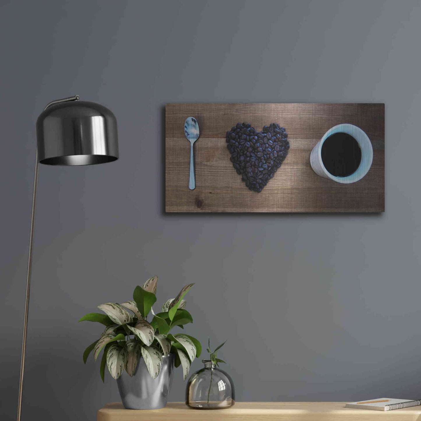 Luxe Metal Art 'I Love Coffee' by Nicklas Gustafsson, Metal Wall Art,24x12