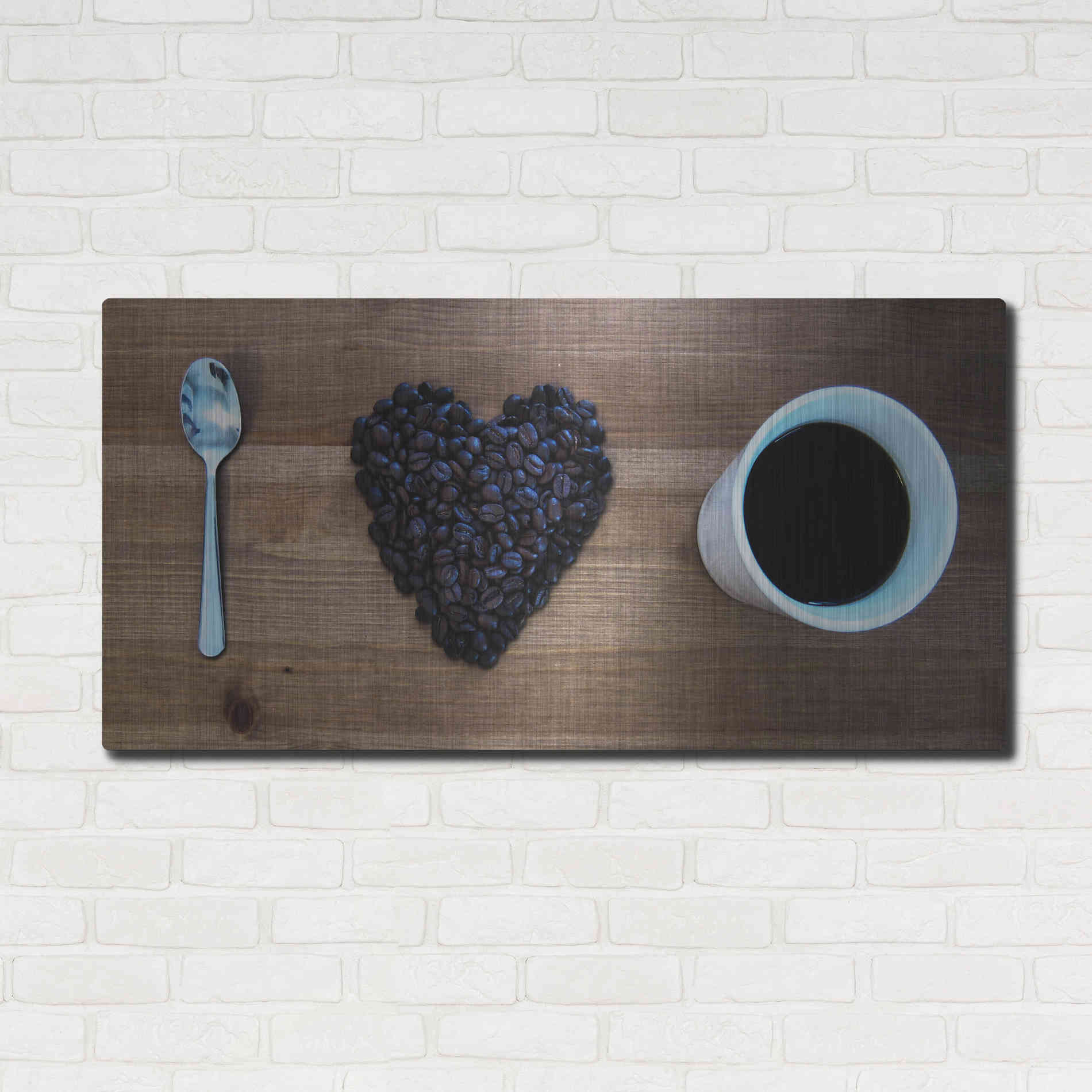 Luxe Metal Art 'I Love Coffee' by Nicklas Gustafsson, Metal Wall Art,48x24