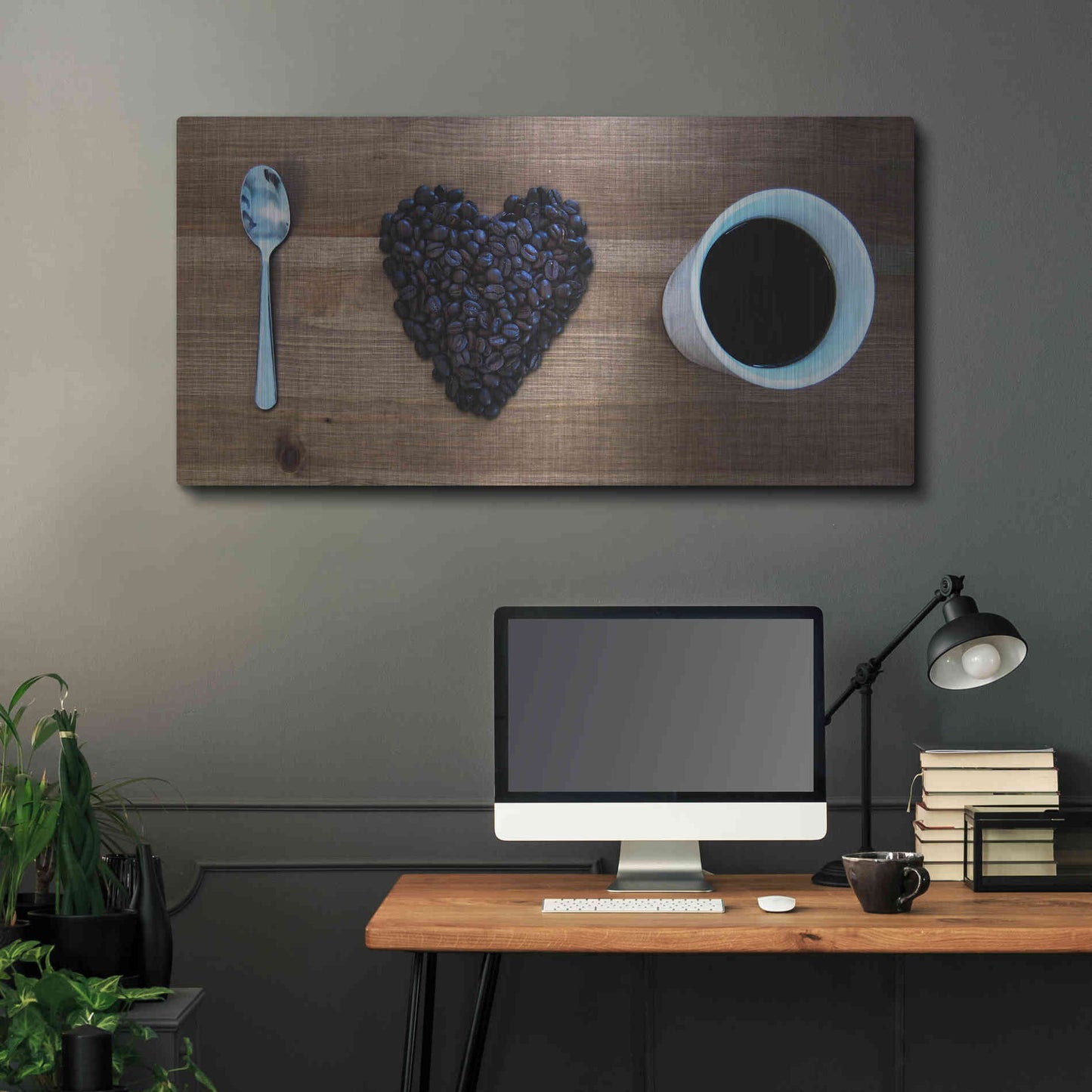 Luxe Metal Art 'I Love Coffee' by Nicklas Gustafsson, Metal Wall Art,48x24