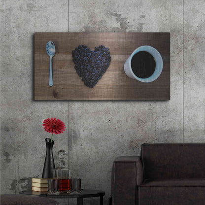 Luxe Metal Art 'I Love Coffee' by Nicklas Gustafsson, Metal Wall Art,48x24