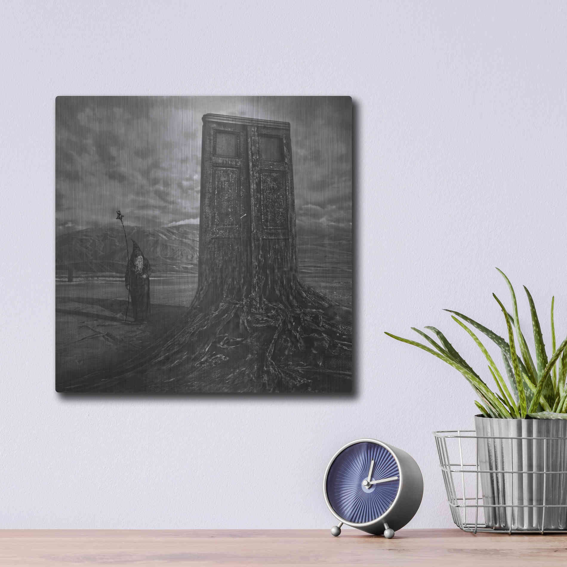 Luxe Metal Art 'Doorway' by Dariusz Klimczak, Metal Wall Art,12x12