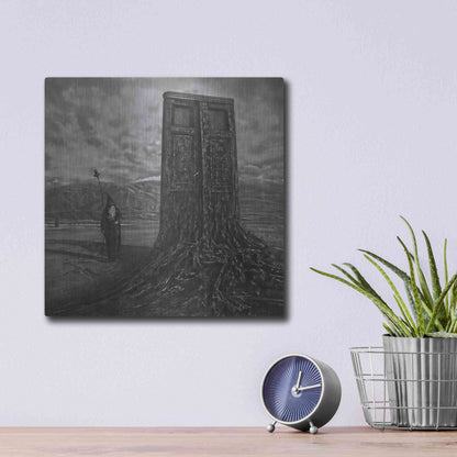 Luxe Metal Art 'Doorway' by Dariusz Klimczak, Metal Wall Art,12x12