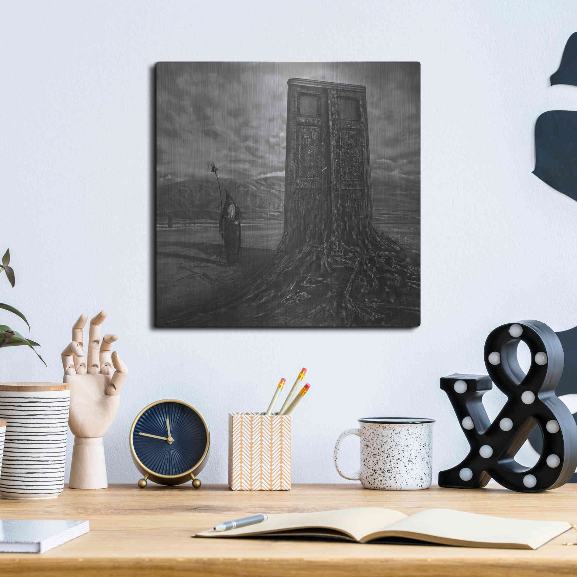 Luxe Metal Art 'Doorway' by Dariusz Klimczak, Metal Wall Art,12x12