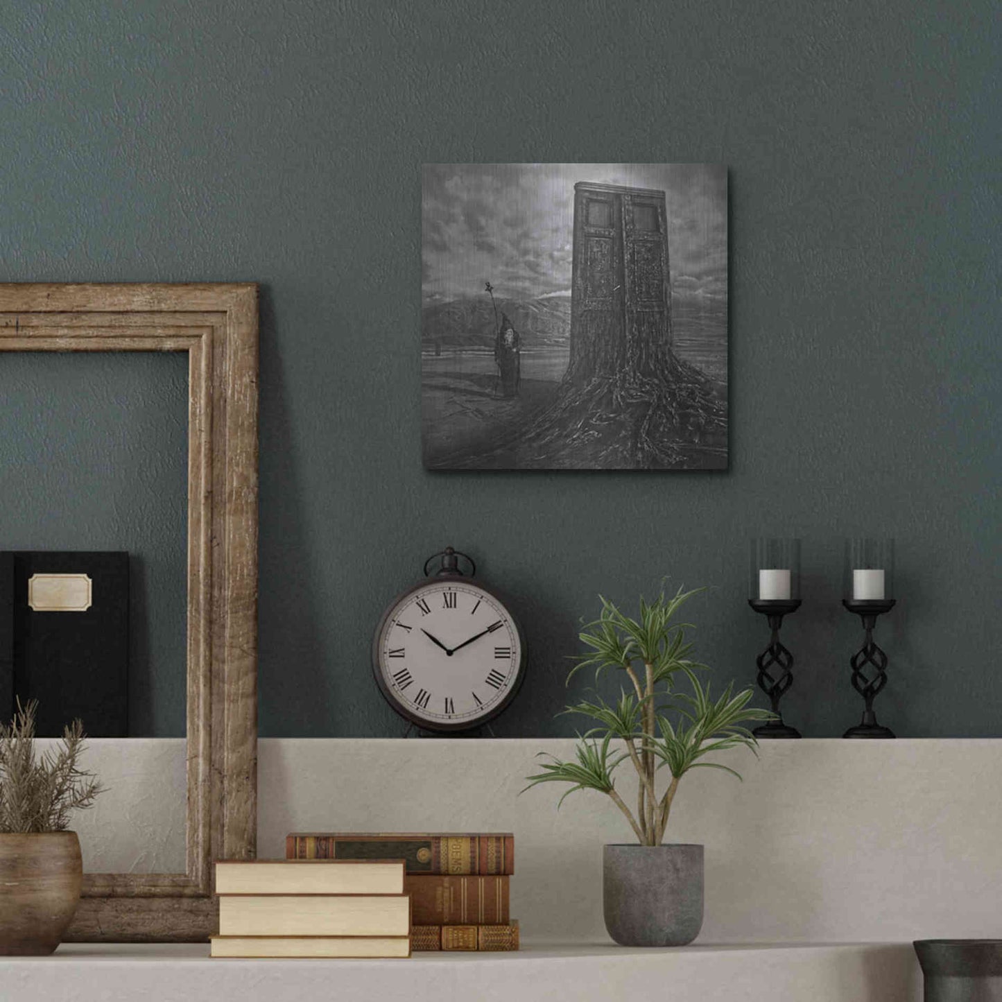 Luxe Metal Art 'Doorway' by Dariusz Klimczak, Metal Wall Art,12x12