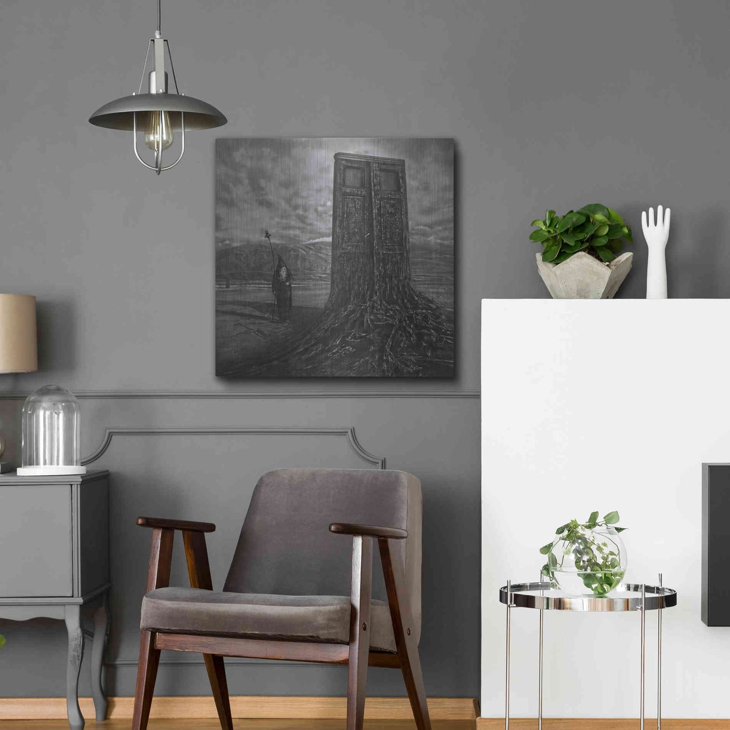 Luxe Metal Art 'Doorway' by Dariusz Klimczak, Metal Wall Art,24x24