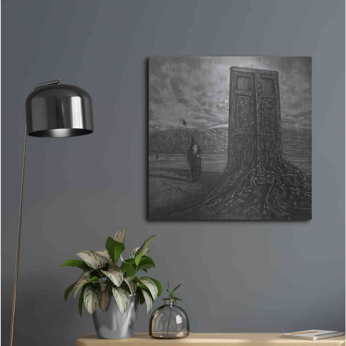 Luxe Metal Art 'Doorway' by Dariusz Klimczak, Metal Wall Art,24x24