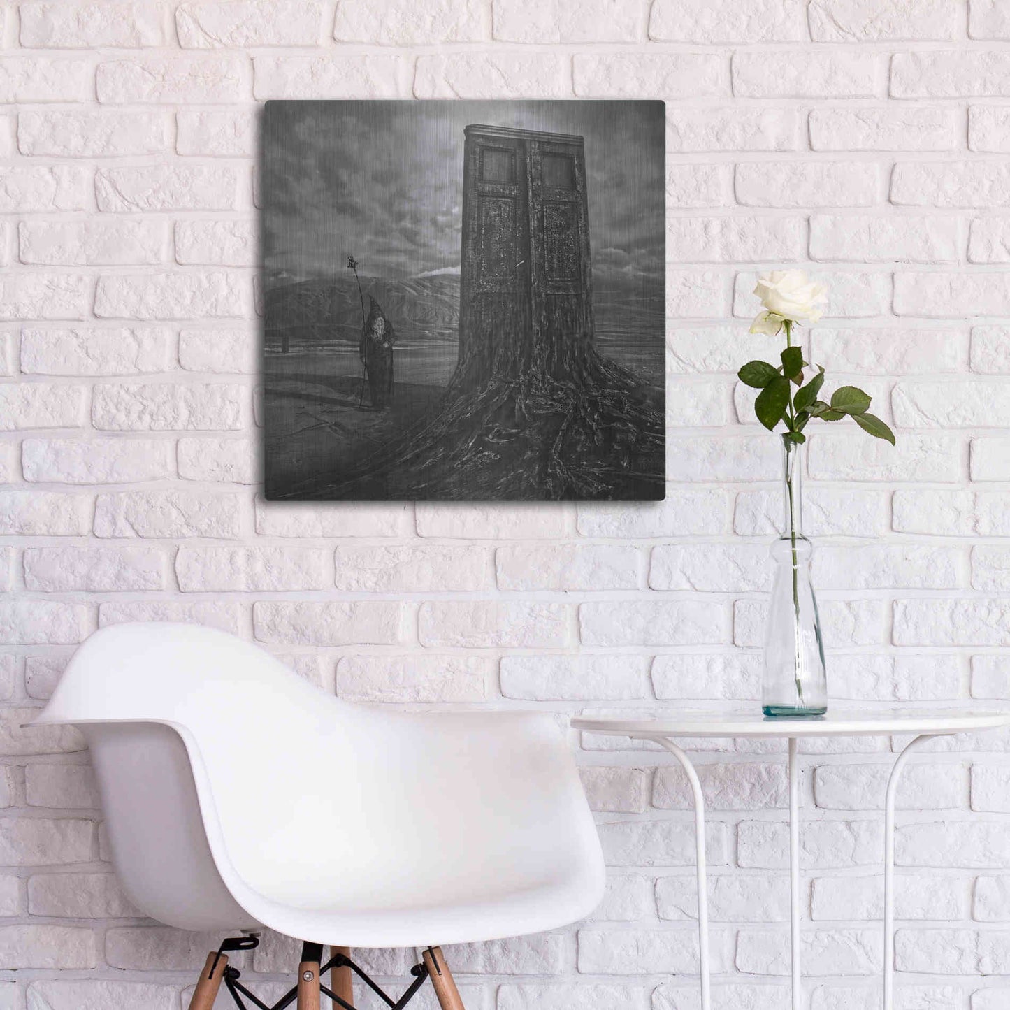 Luxe Metal Art 'Doorway' by Dariusz Klimczak, Metal Wall Art,24x24