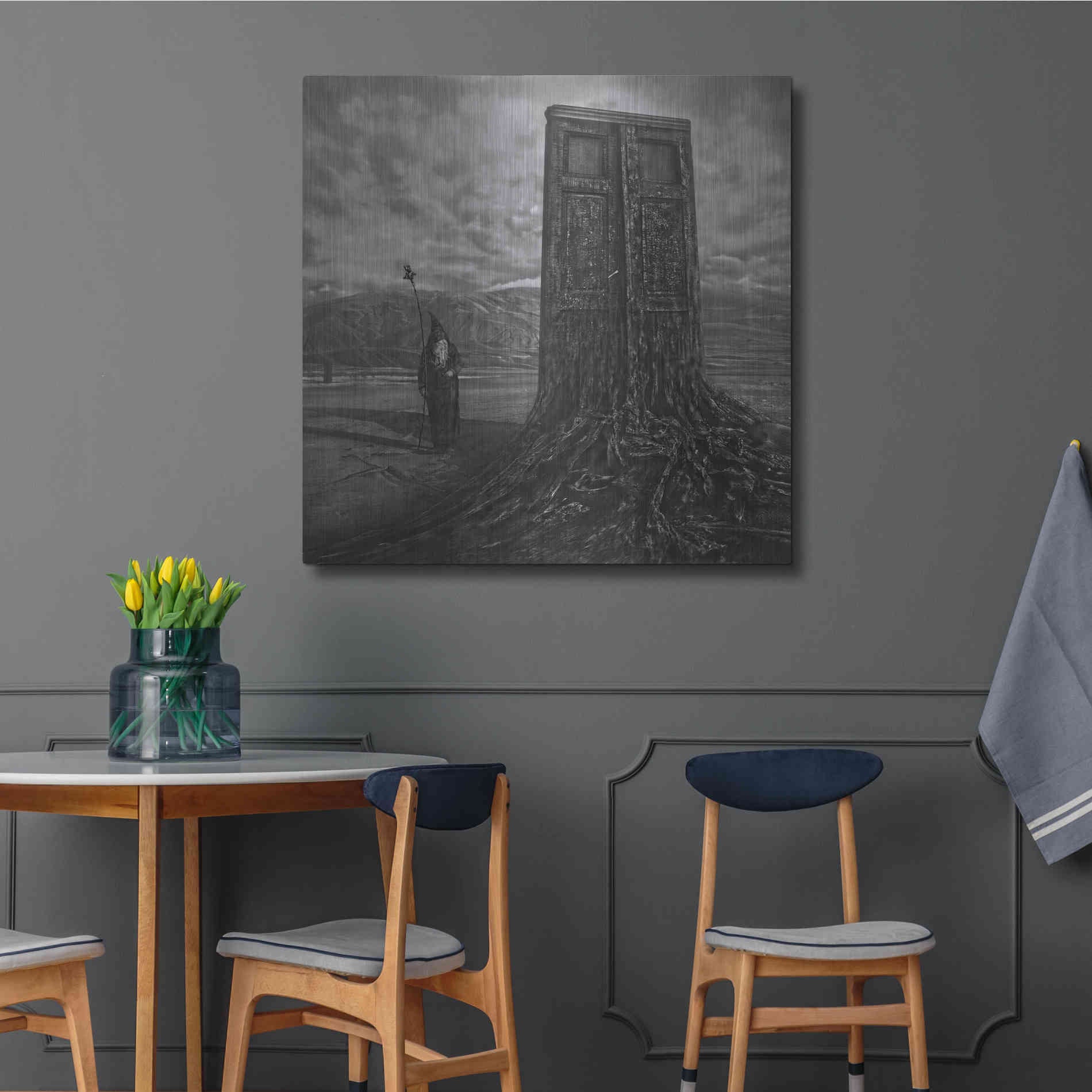 Luxe Metal Art 'Doorway' by Dariusz Klimczak, Metal Wall Art,36x36