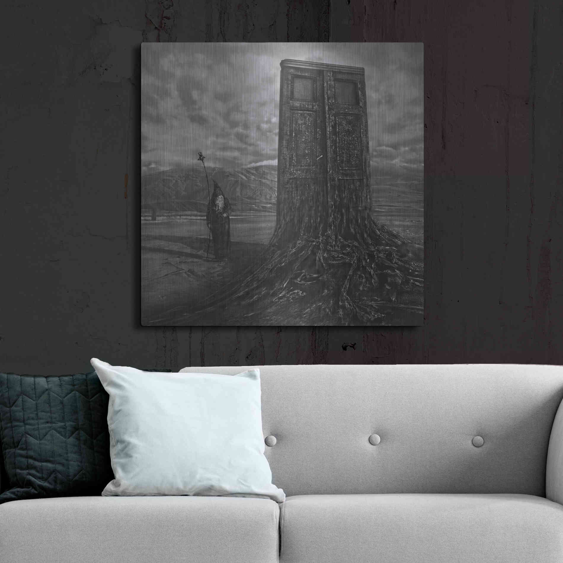 Luxe Metal Art 'Doorway' by Dariusz Klimczak, Metal Wall Art,36x36