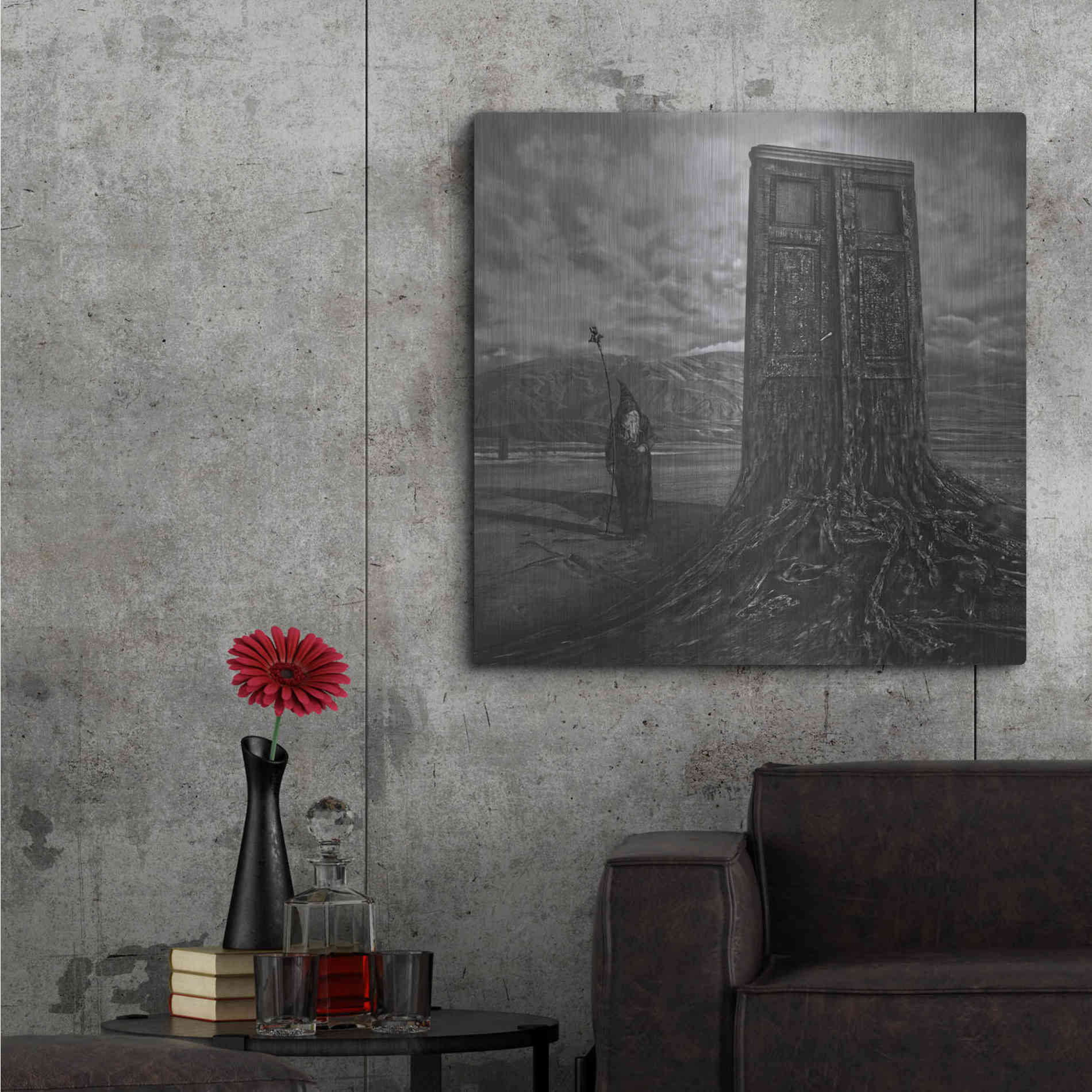 Luxe Metal Art 'Doorway' by Dariusz Klimczak, Metal Wall Art,36x36