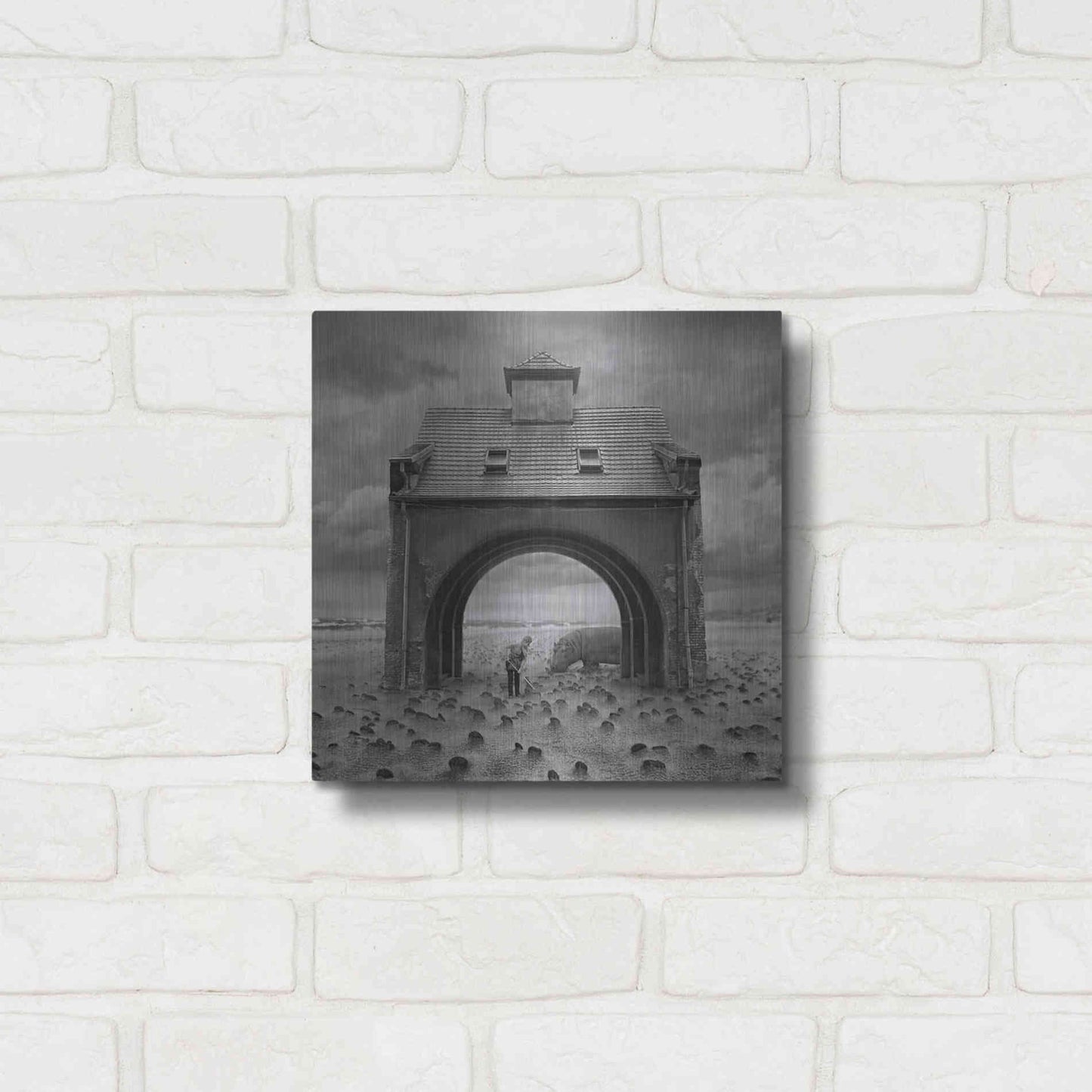 Luxe Metal Art 'Gate' by Dariusz Klimczak, Metal Wall Art,12x12