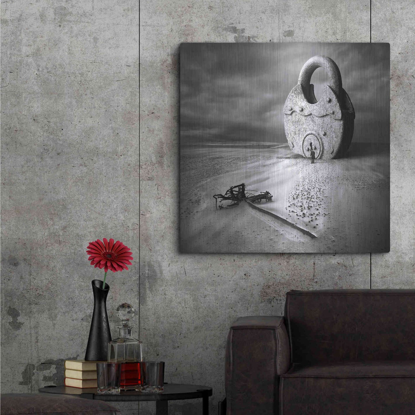 Luxe Metal Art 'Keyman' by Dariusz Klimczak, Metal Wall Art,36x36