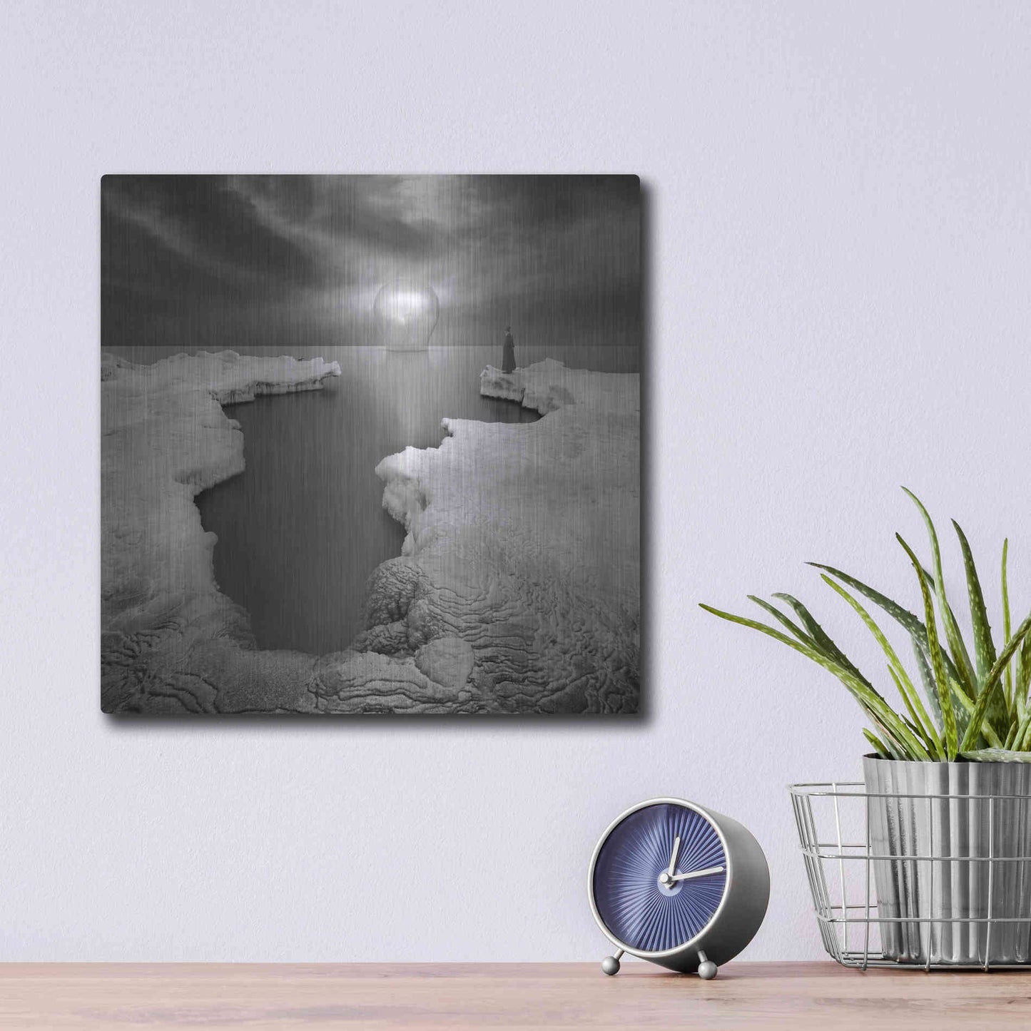 Luxe Metal Art 'Lighthouse' by Dariusz Klimczak, Metal Wall Art,12x12