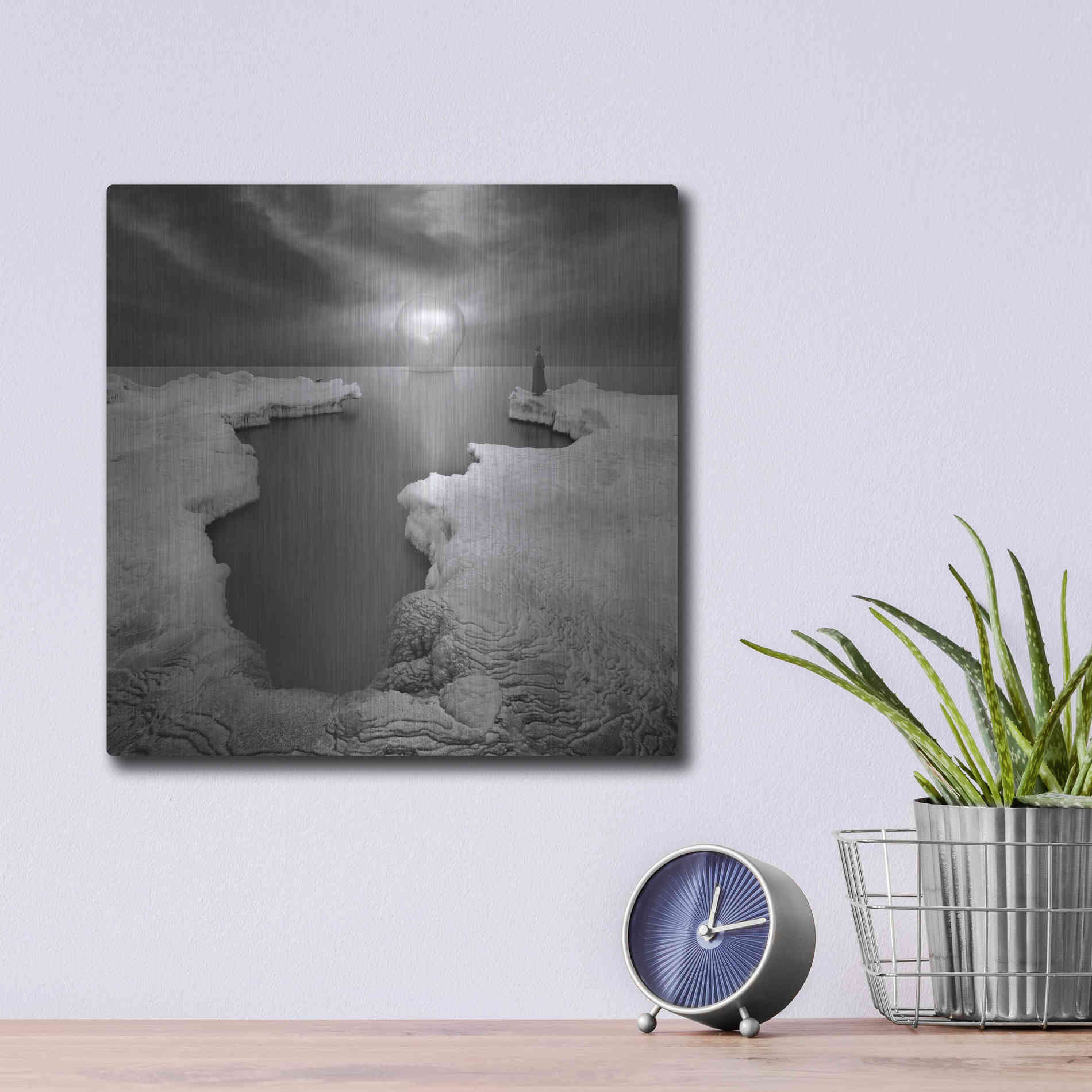 Luxe Metal Art 'Lighthouse' by Dariusz Klimczak, Metal Wall Art,12x12