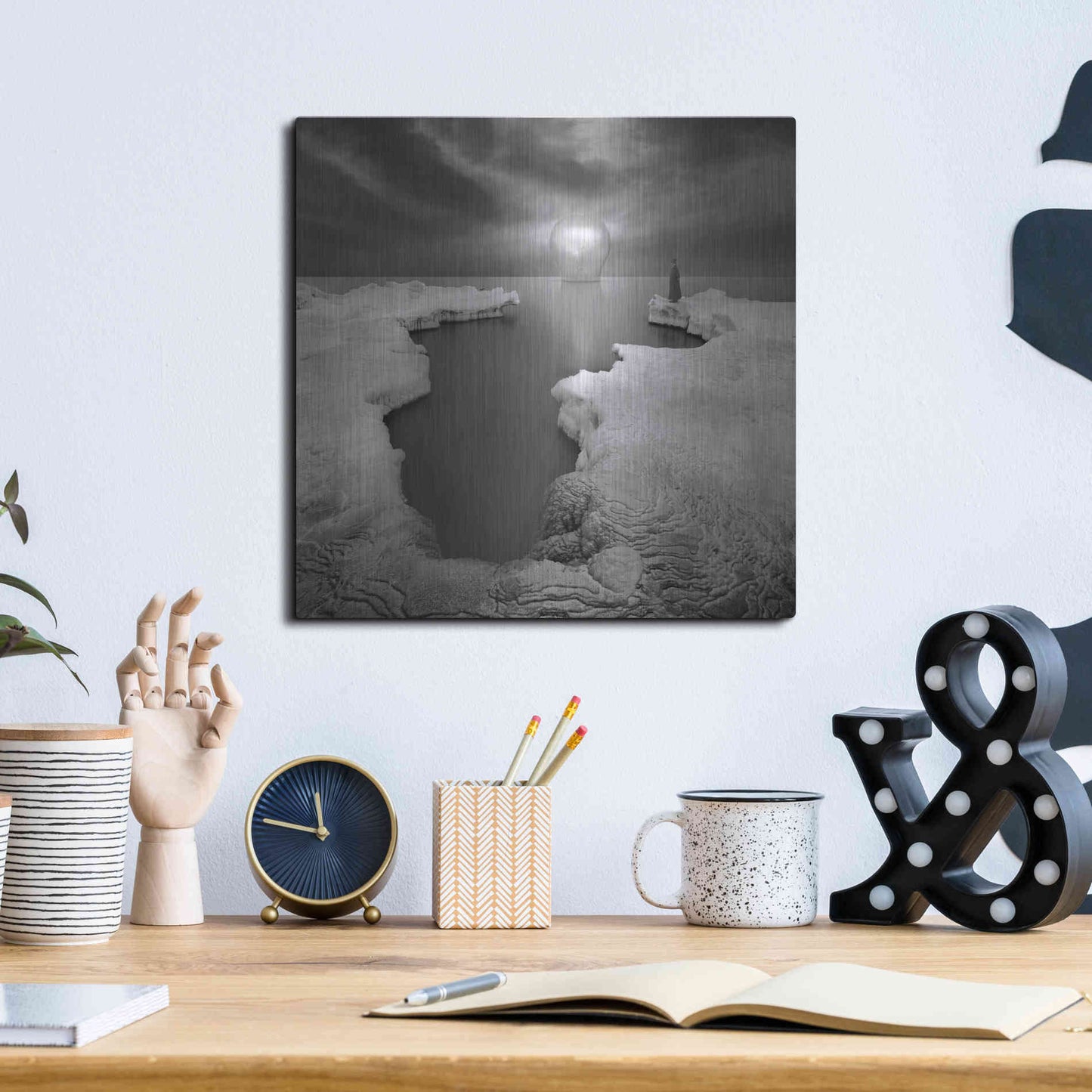 Luxe Metal Art 'Lighthouse' by Dariusz Klimczak, Metal Wall Art,12x12