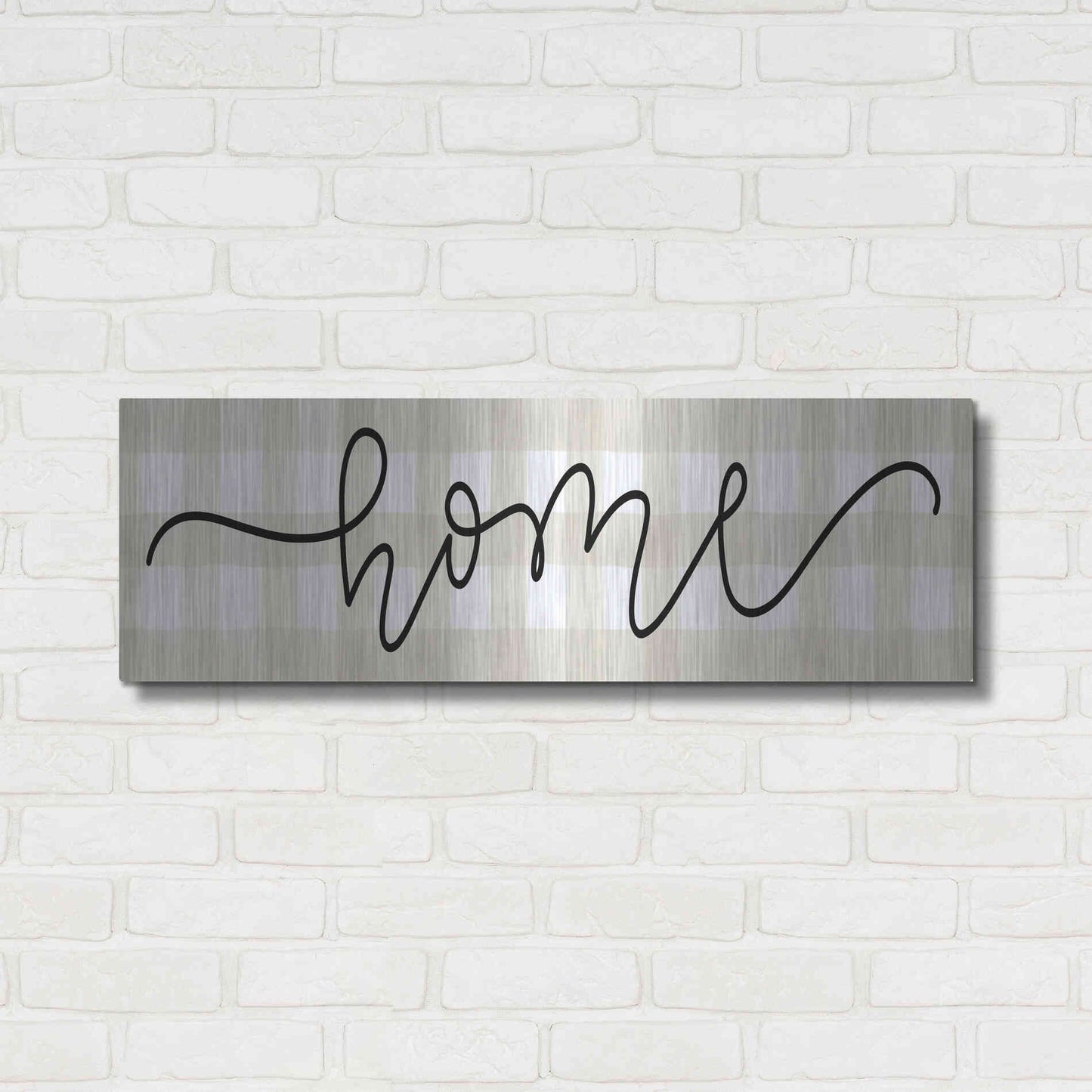Luxe Metal Art 'Home' by Imperfect Dust, Metal Wall Art,36x12