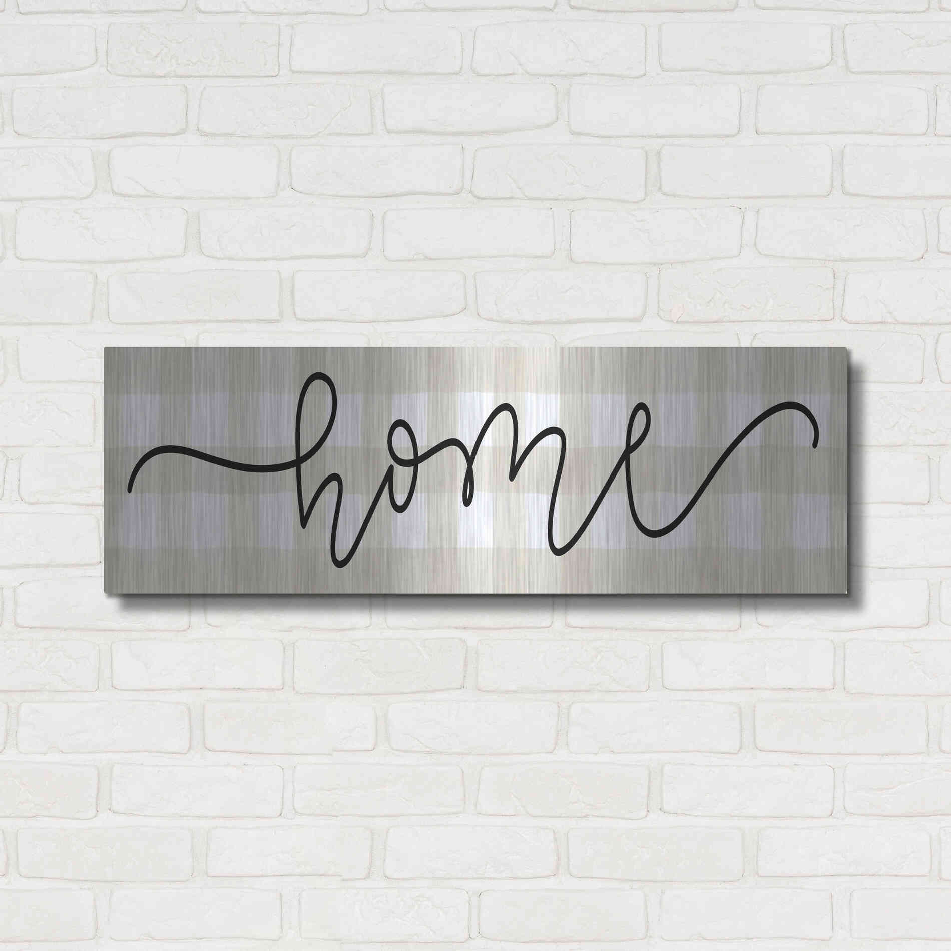 Luxe Metal Art 'Home' by Imperfect Dust, Metal Wall Art,36x12