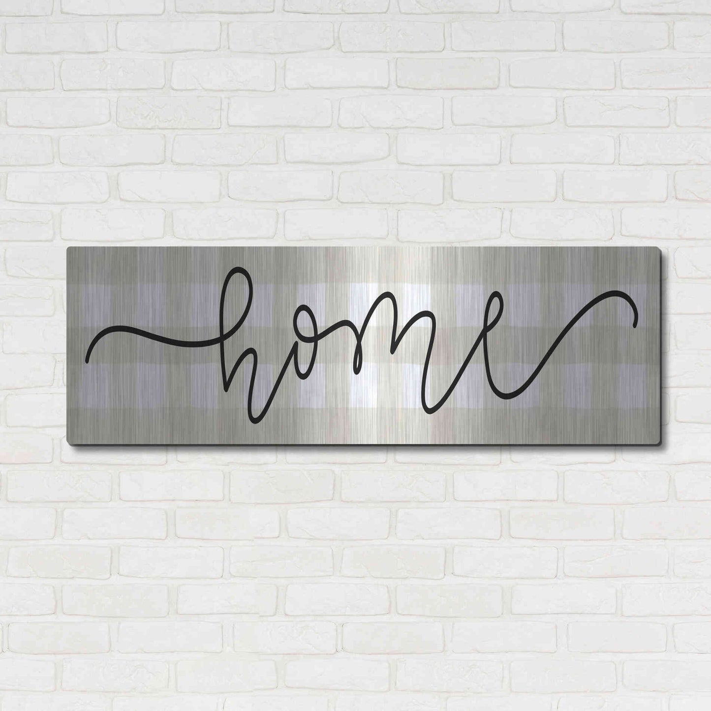 Luxe Metal Art 'Home' by Imperfect Dust, Metal Wall Art,48x16