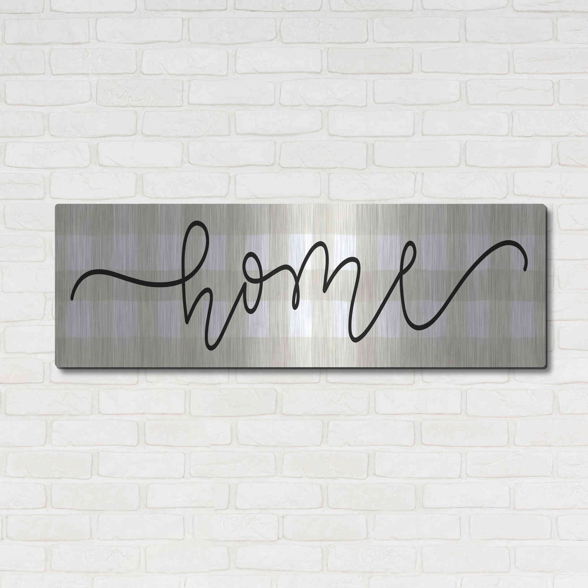 Luxe Metal Art 'Home' by Imperfect Dust, Metal Wall Art,48x16