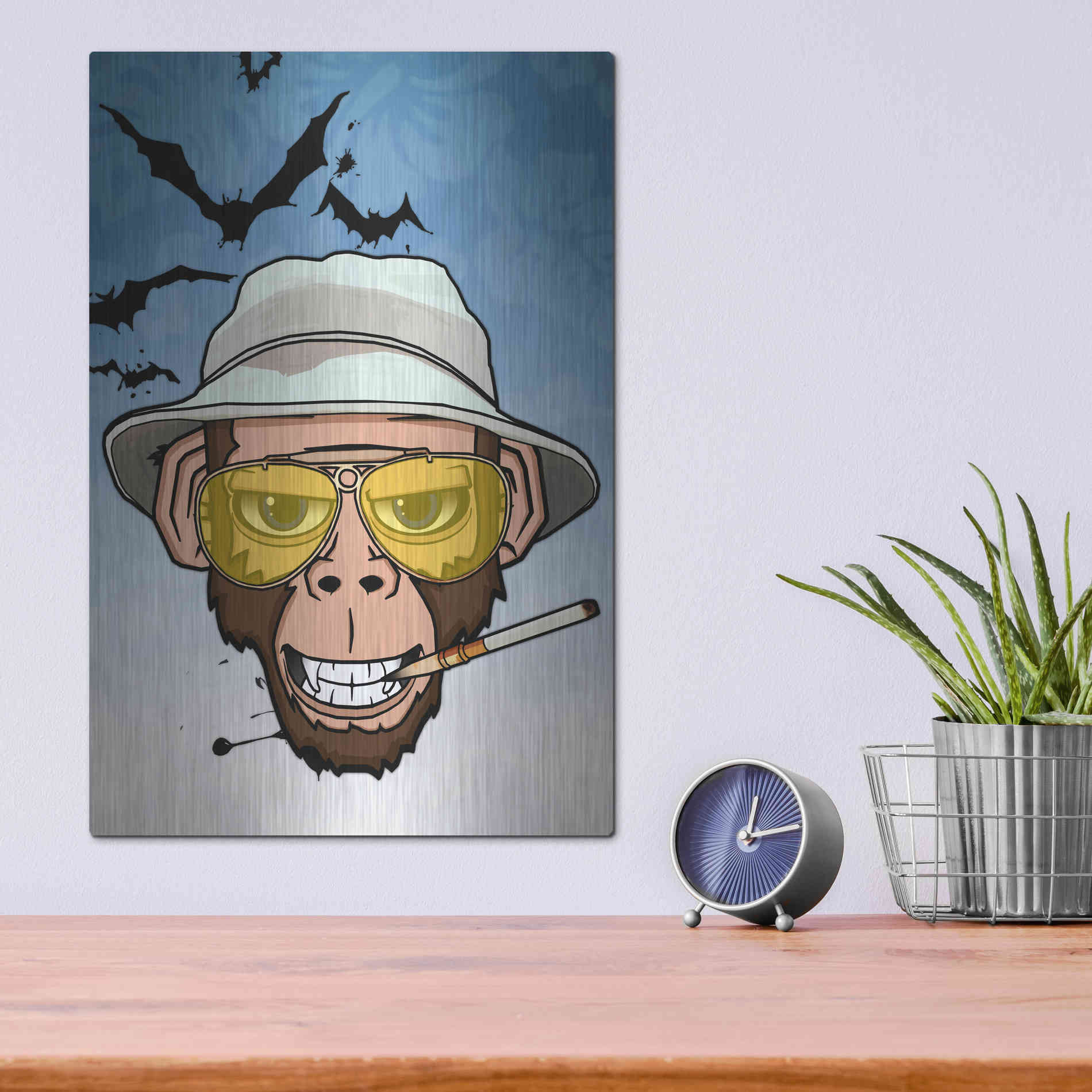 Luxe Metal Art 'Monkey Business in Las Vegas' by Nicklas Gustafsson, Metal Wall Art,12x16