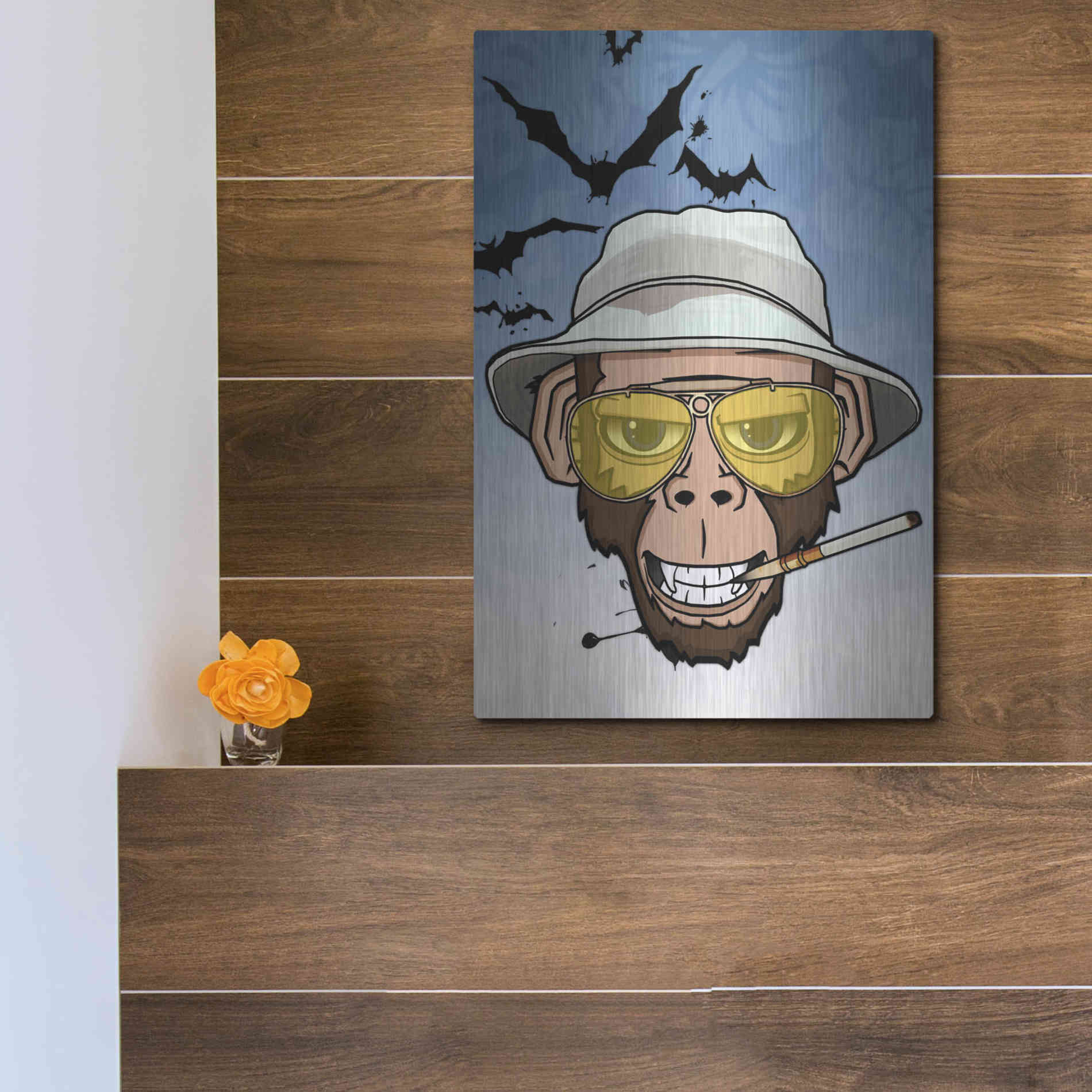 Luxe Metal Art 'Monkey Business in Las Vegas' by Nicklas Gustafsson, Metal Wall Art,12x16