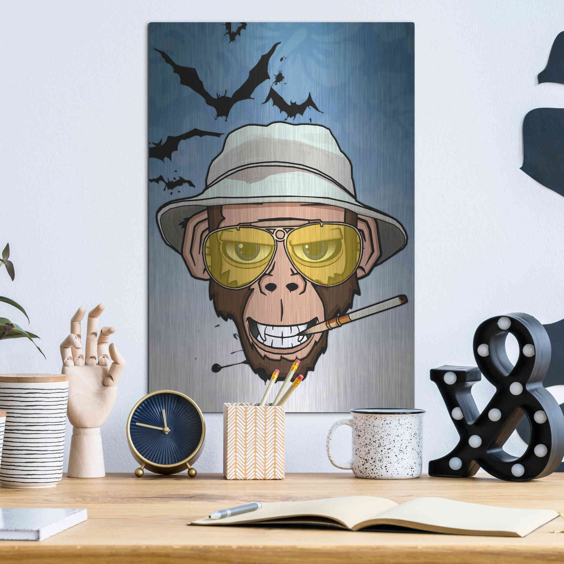 Luxe Metal Art 'Monkey Business in Las Vegas' by Nicklas Gustafsson, Metal Wall Art,12x16