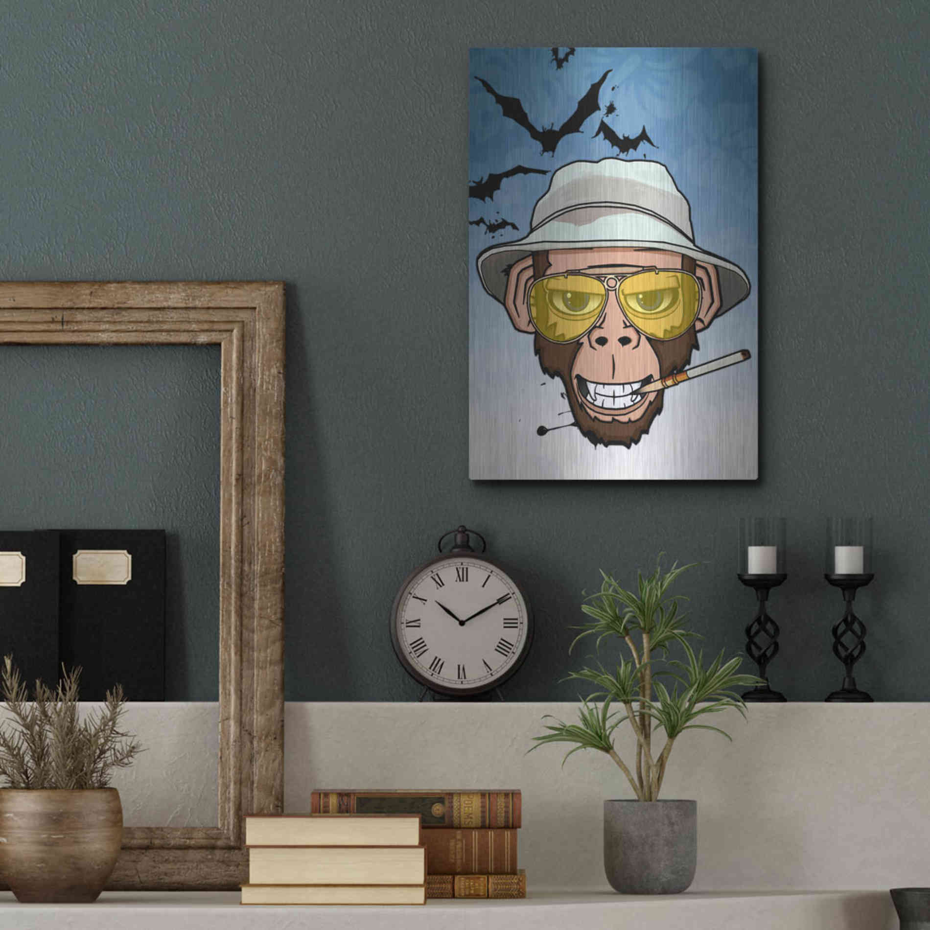 Luxe Metal Art 'Monkey Business in Las Vegas' by Nicklas Gustafsson, Metal Wall Art,12x16