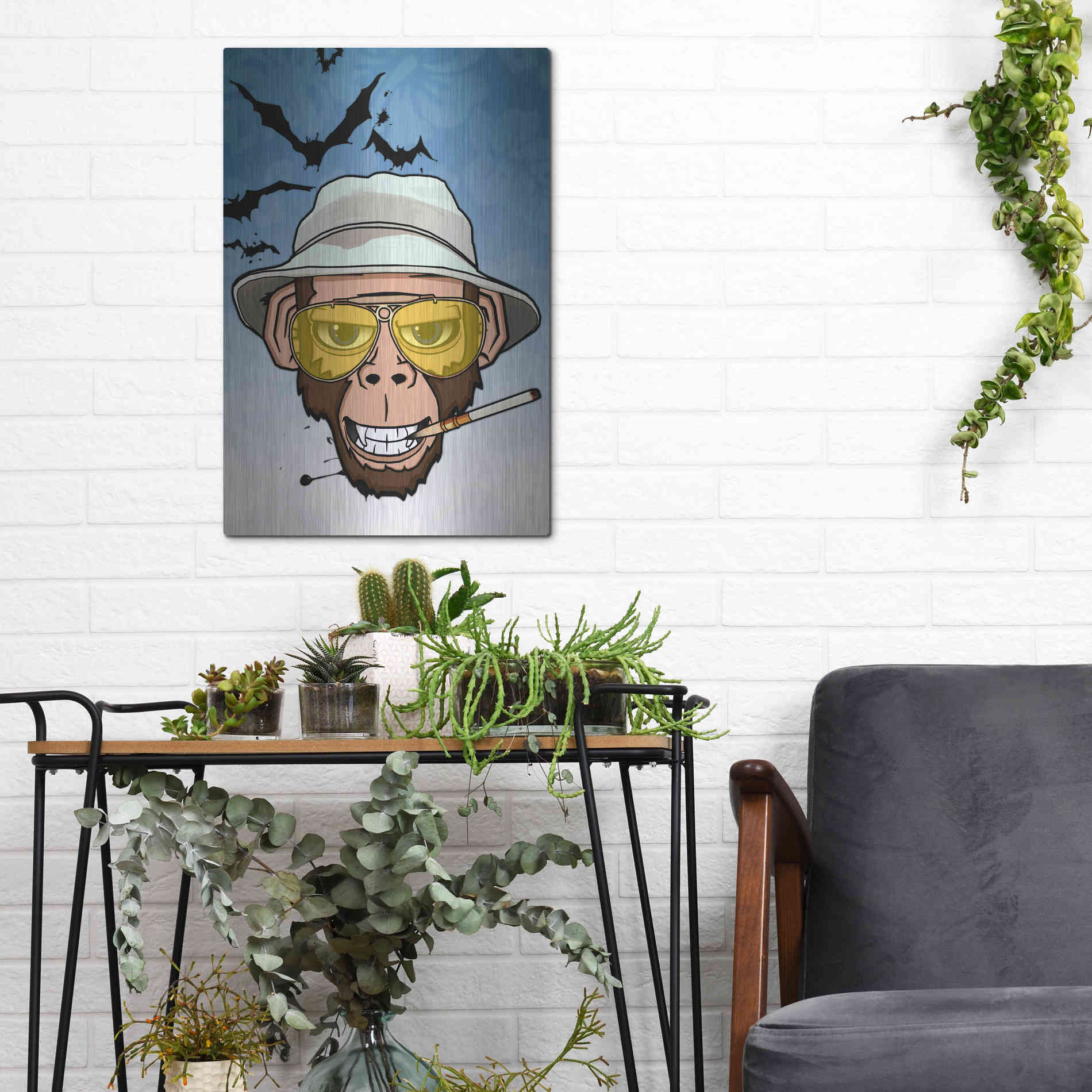 Luxe Metal Art 'Monkey Business in Las Vegas' by Nicklas Gustafsson, Metal Wall Art,12x16