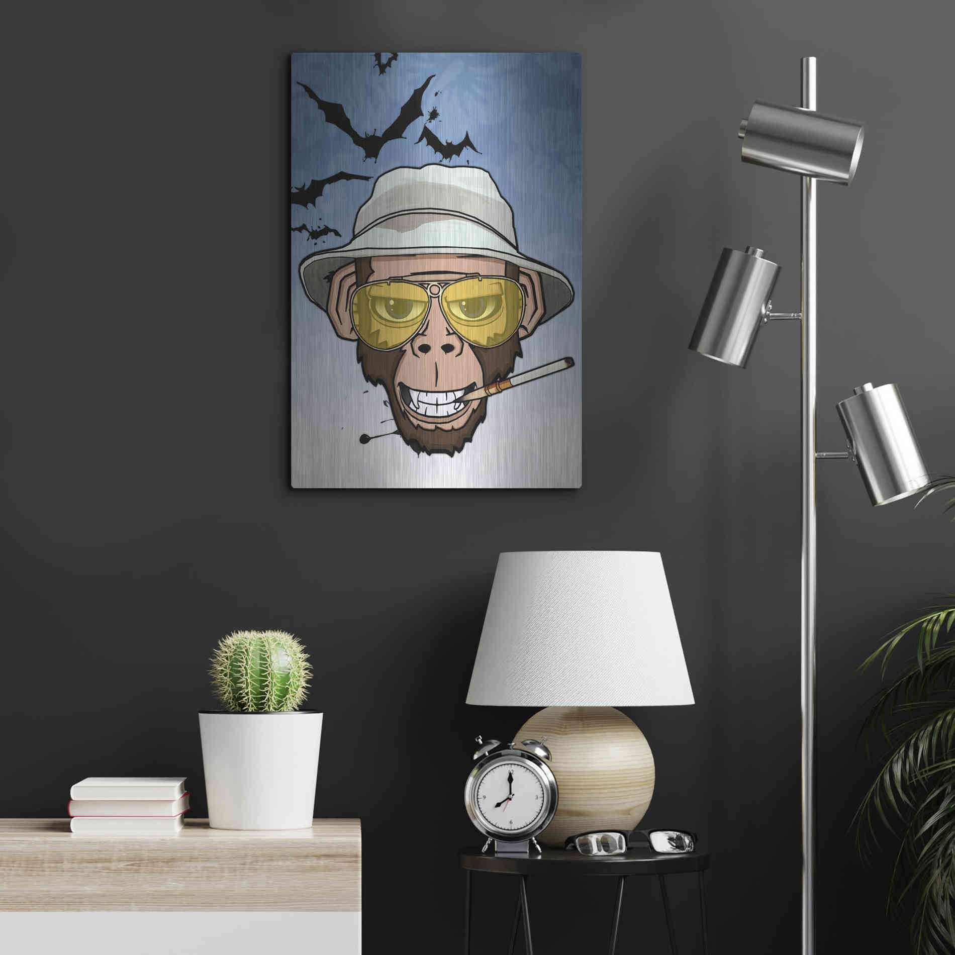 Luxe Metal Art 'Monkey Business in Las Vegas' by Nicklas Gustafsson, Metal Wall Art,16x24