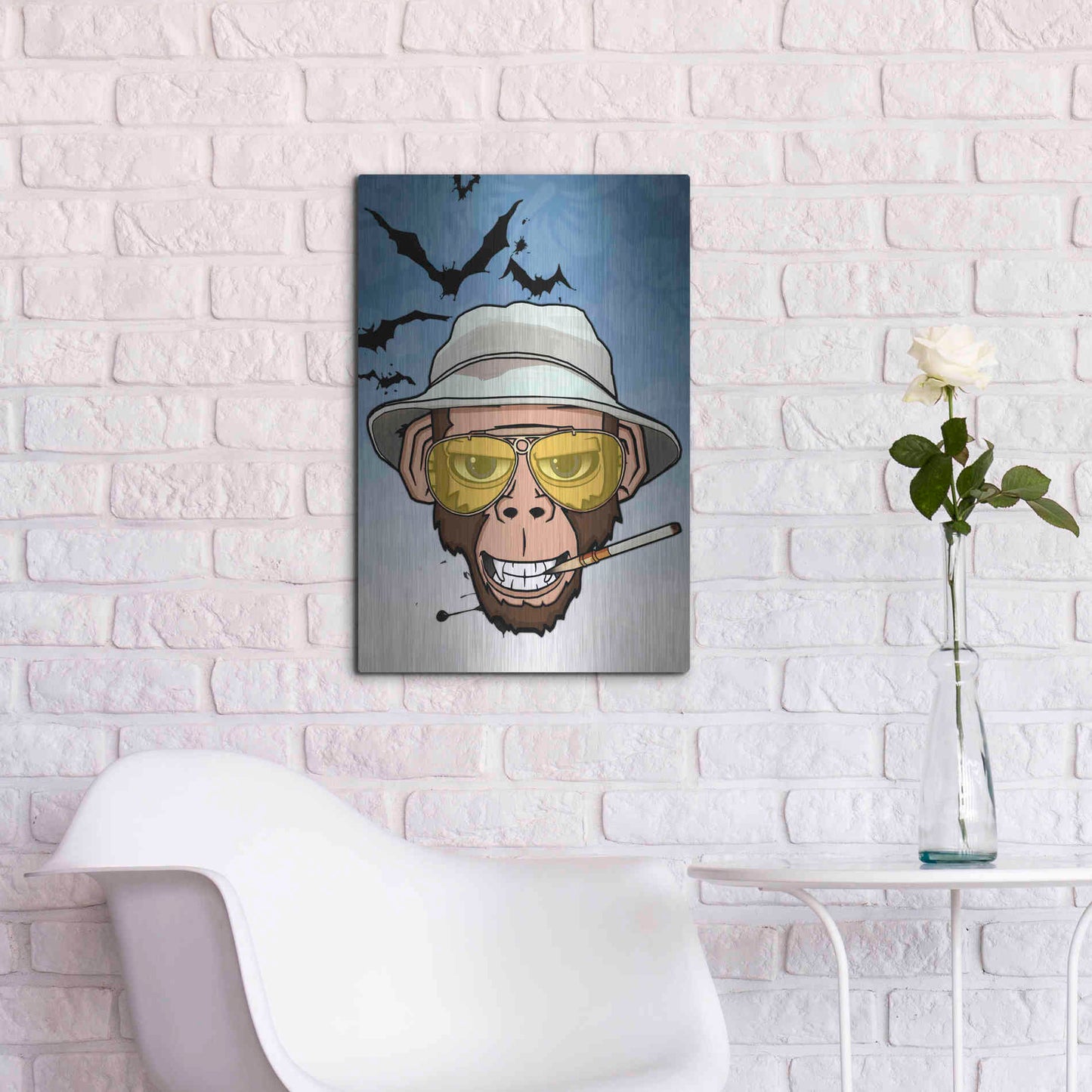 Luxe Metal Art 'Monkey Business in Las Vegas' by Nicklas Gustafsson, Metal Wall Art,16x24