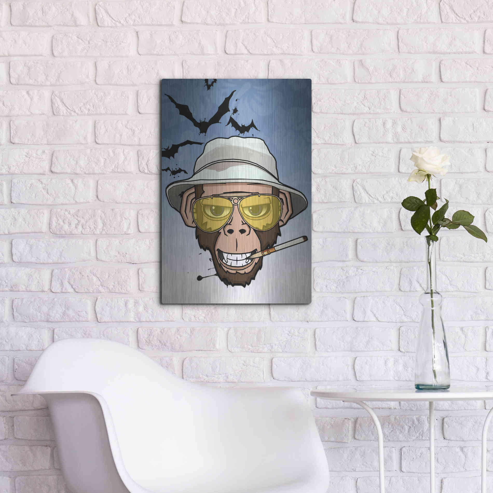 Luxe Metal Art 'Monkey Business in Las Vegas' by Nicklas Gustafsson, Metal Wall Art,16x24