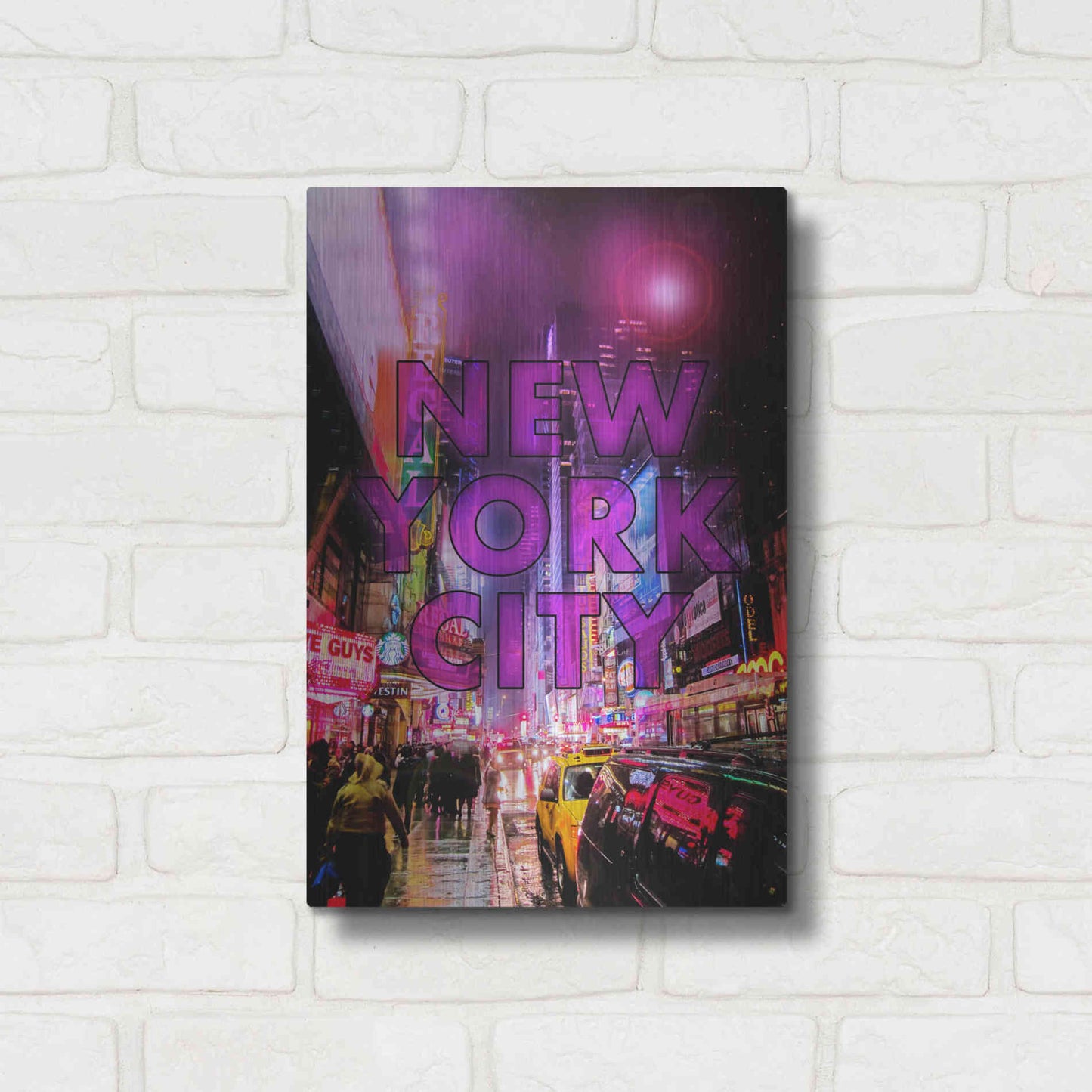 Luxe Metal Art 'New York City Color' by Nicklas Gustafsson, Metal Wall Art,12x16