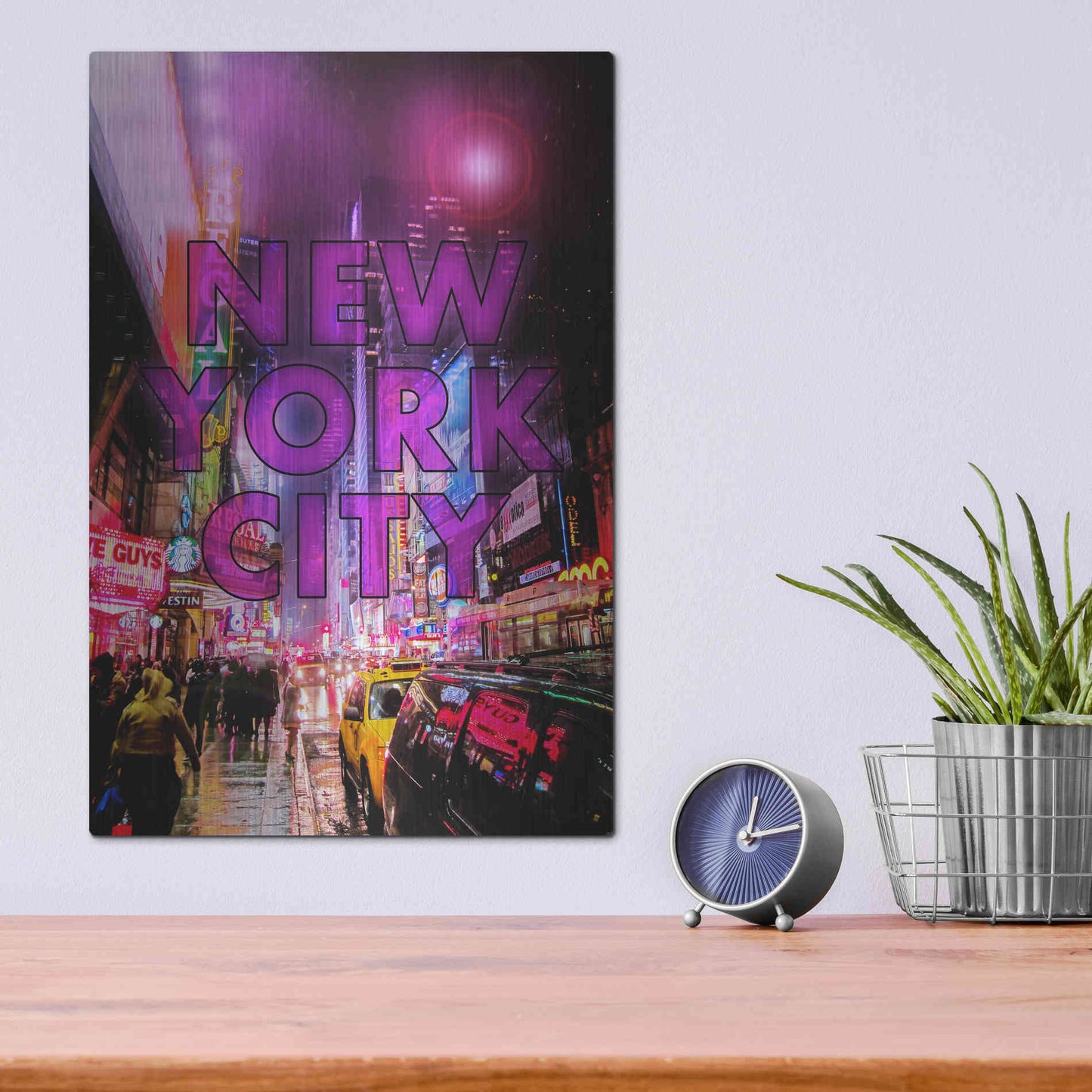 Luxe Metal Art 'New York City Color' by Nicklas Gustafsson, Metal Wall Art,12x16