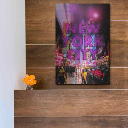 Luxe Metal Art 'New York City Color' by Nicklas Gustafsson, Metal Wall Art,12x16