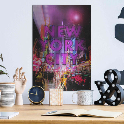 Luxe Metal Art 'New York City Color' by Nicklas Gustafsson, Metal Wall Art,12x16