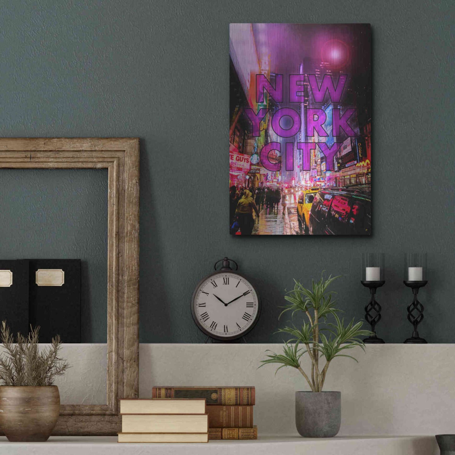 Luxe Metal Art 'New York City Color' by Nicklas Gustafsson, Metal Wall Art,12x16