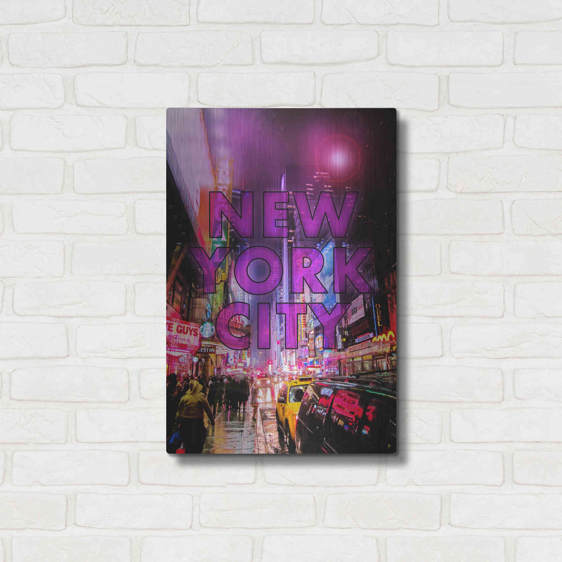 Luxe Metal Art 'New York City Color' by Nicklas Gustafsson, Metal Wall Art,16x24