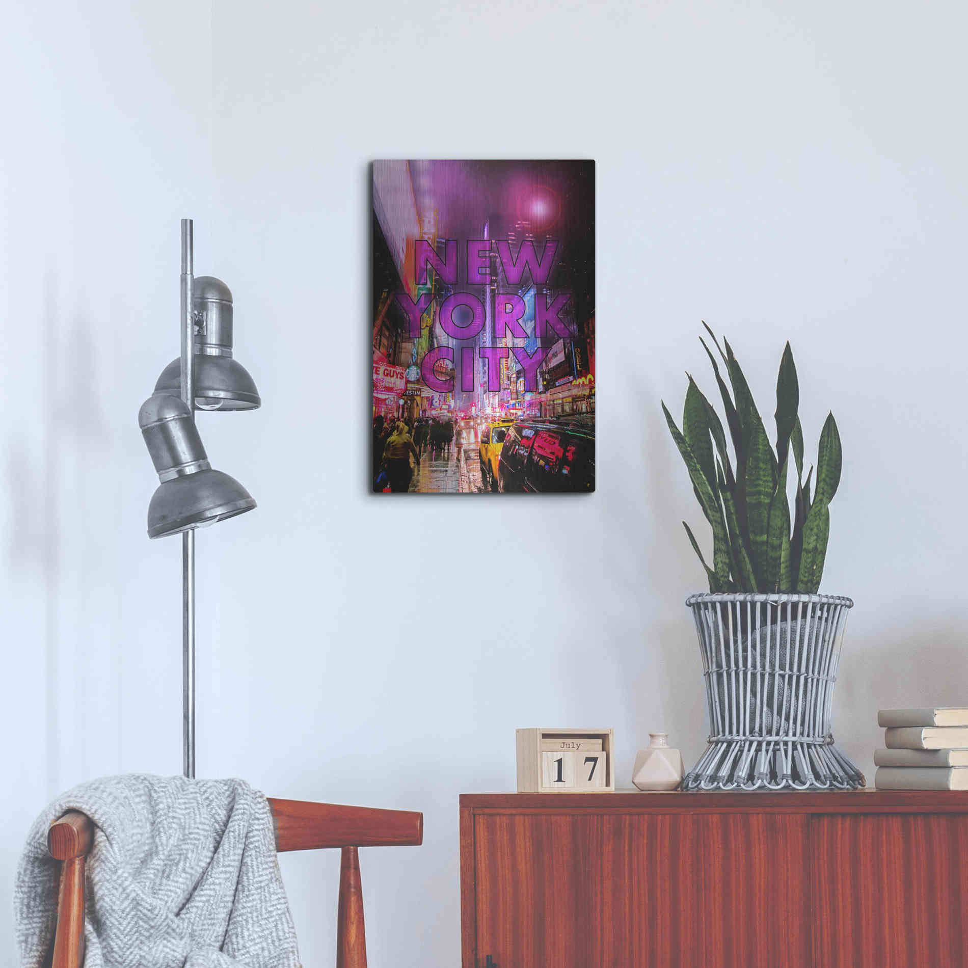 Luxe Metal Art 'New York City Color' by Nicklas Gustafsson, Metal Wall Art,16x24