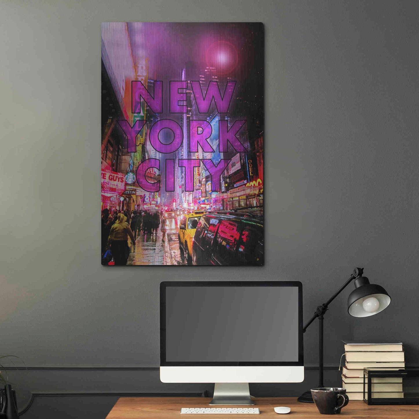 Luxe Metal Art 'New York City Color' by Nicklas Gustafsson, Metal Wall Art,24x36