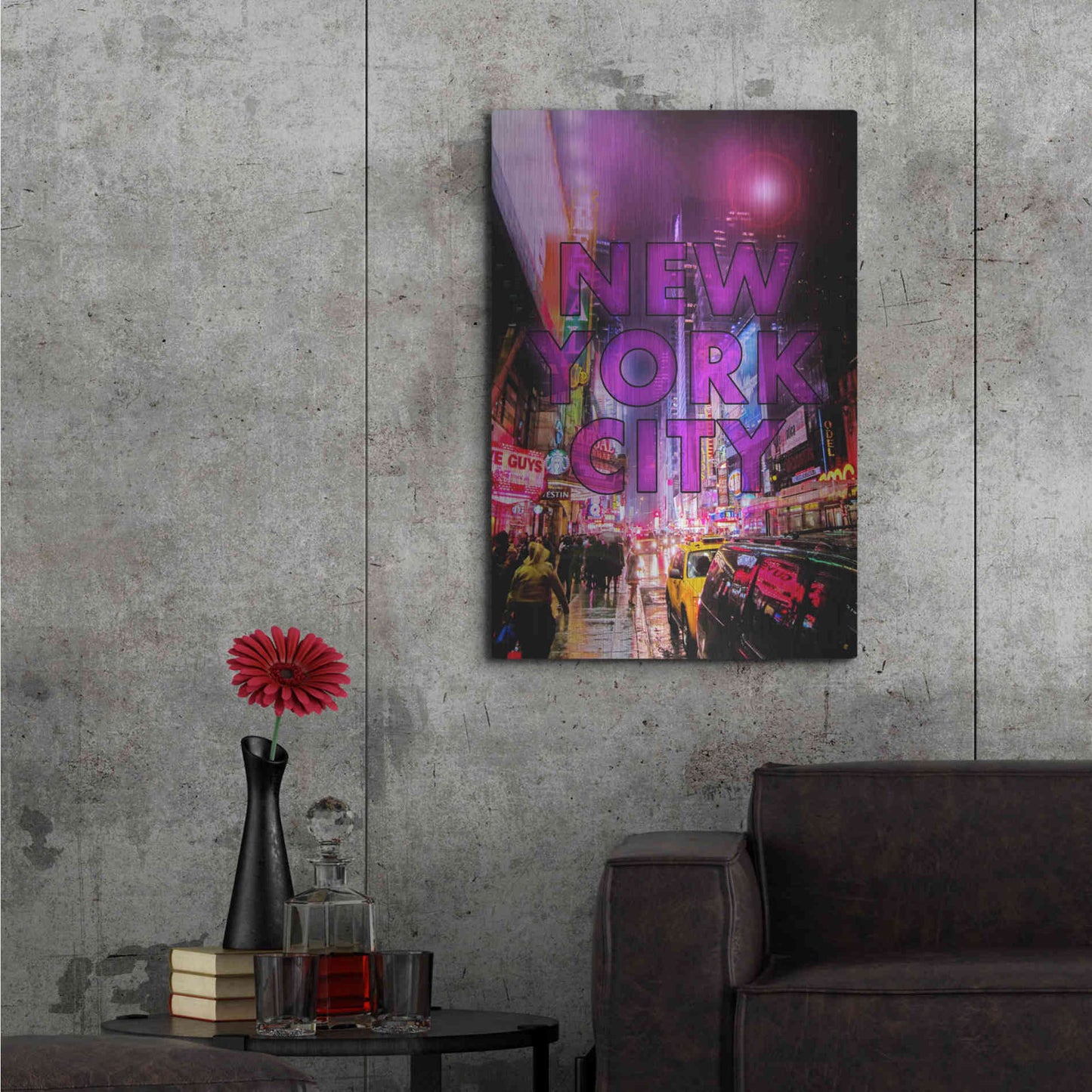 Luxe Metal Art 'New York City Color' by Nicklas Gustafsson, Metal Wall Art,24x36