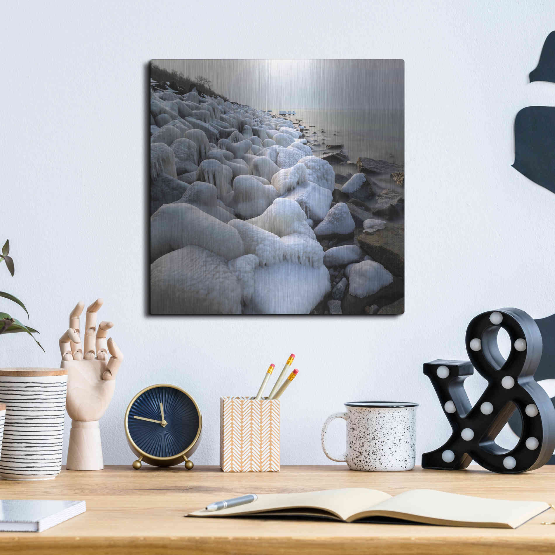 Luxe Metal Art 'Coast' by Dariusz Klimczak, Metal Wall Art,12x12