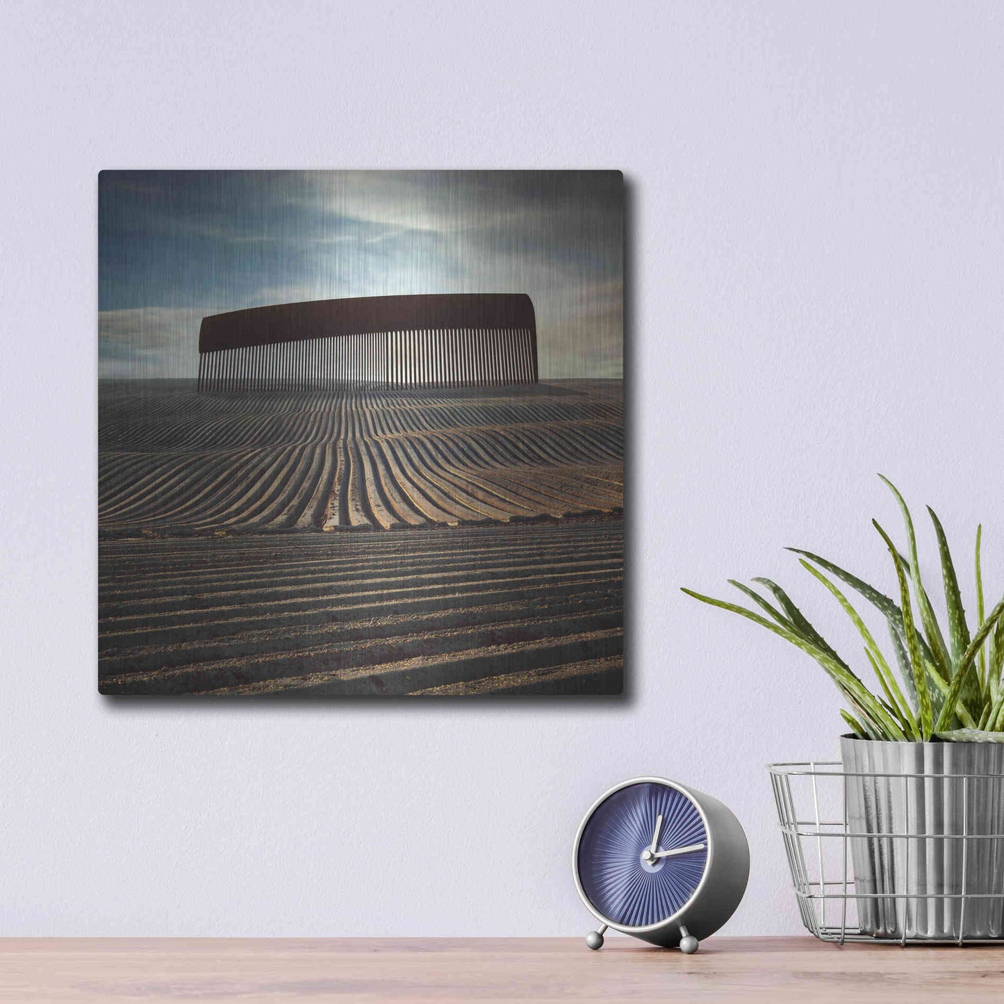 Luxe Metal Art 'Combing The Field' by Dariusz Klimczak, Metal Wall Art,12x12