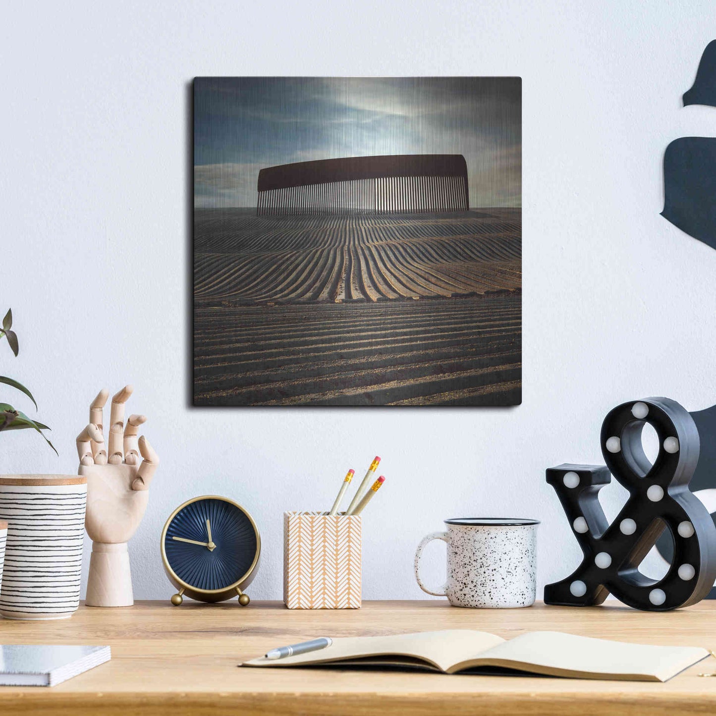 Luxe Metal Art 'Combing The Field' by Dariusz Klimczak, Metal Wall Art,12x12